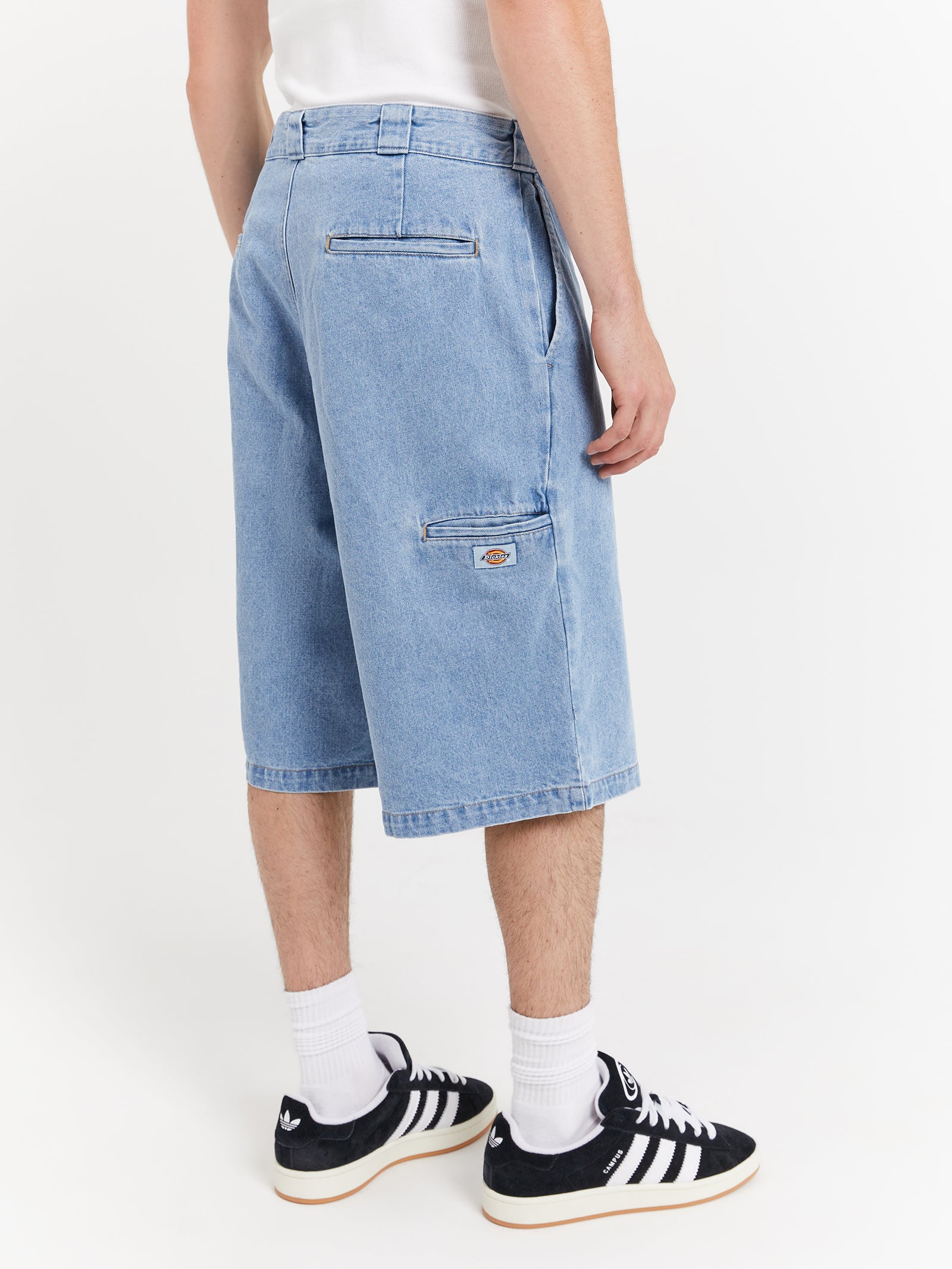 13 Denim Multi Pocket Shorts in Light Indigo