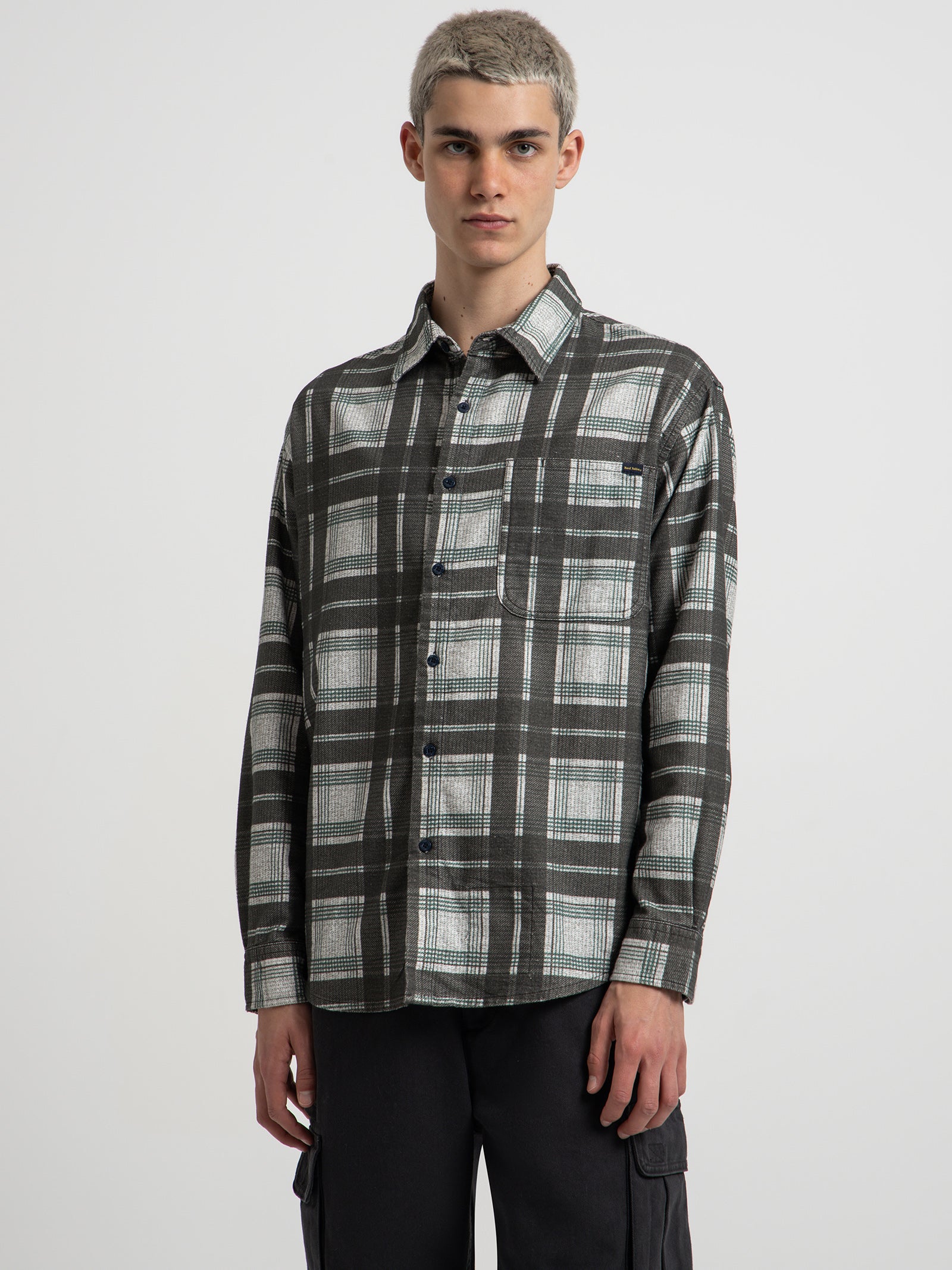 Hard Yakka Flannel Shirt in Charcoal Plaid