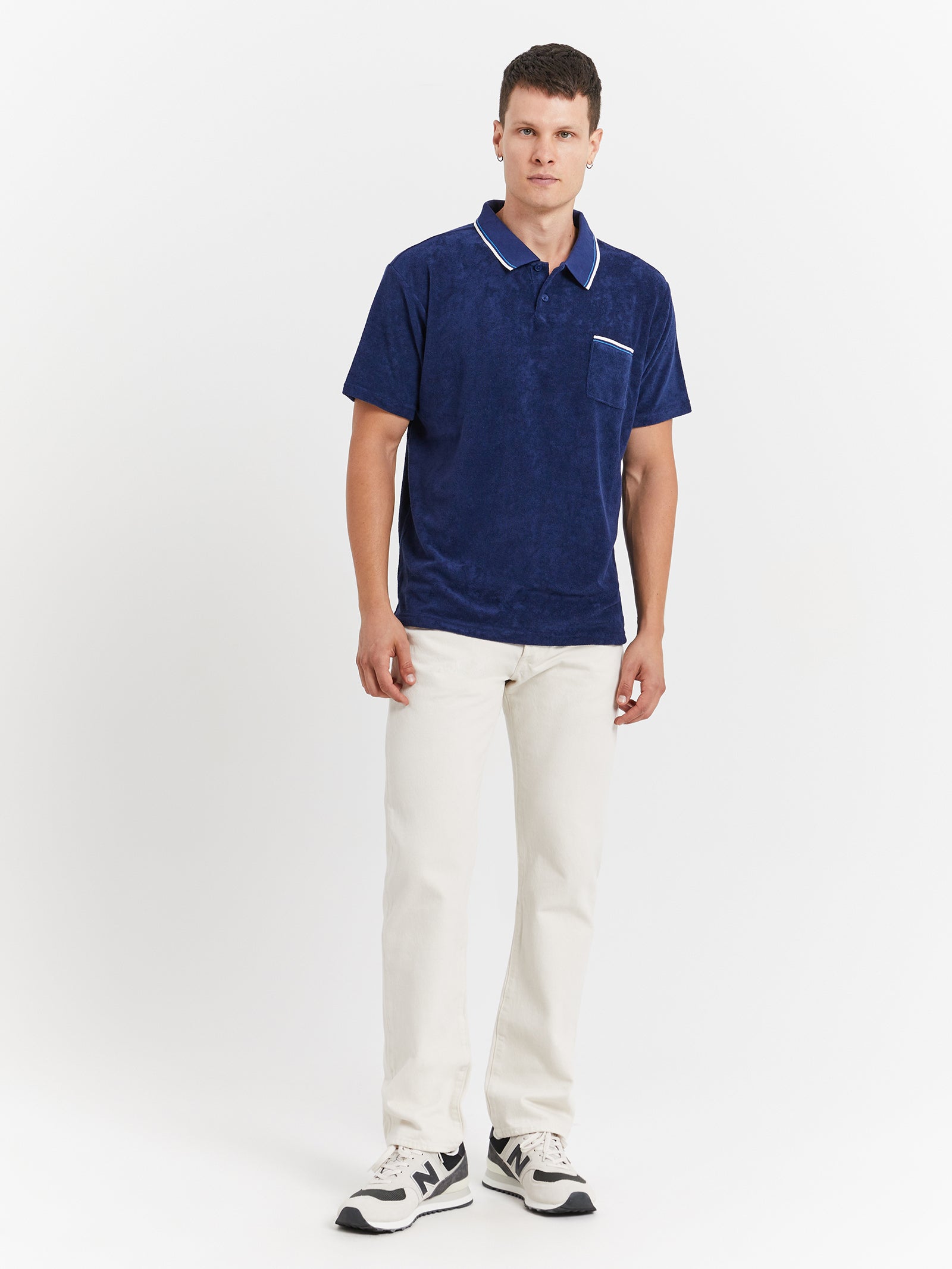 Gold Tab Walker Polo Shirt in League Medieval Blue