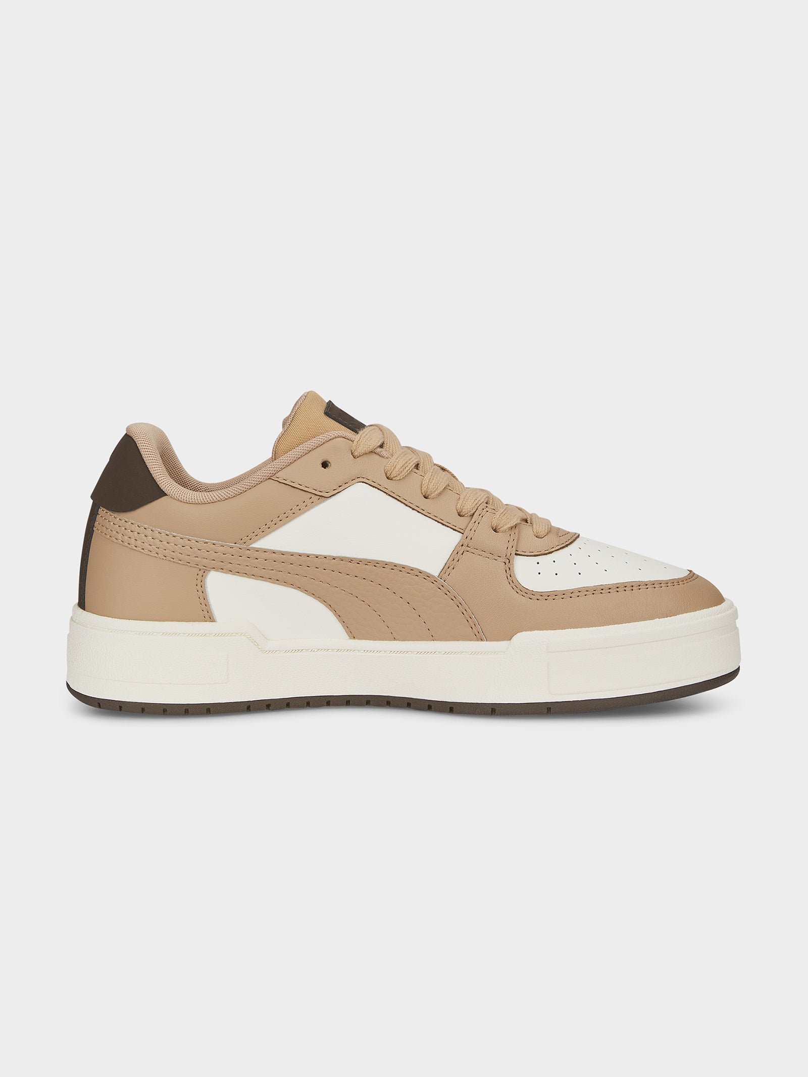 Unisex CA Pro Leather Mix Sneakers in Tan & Brown