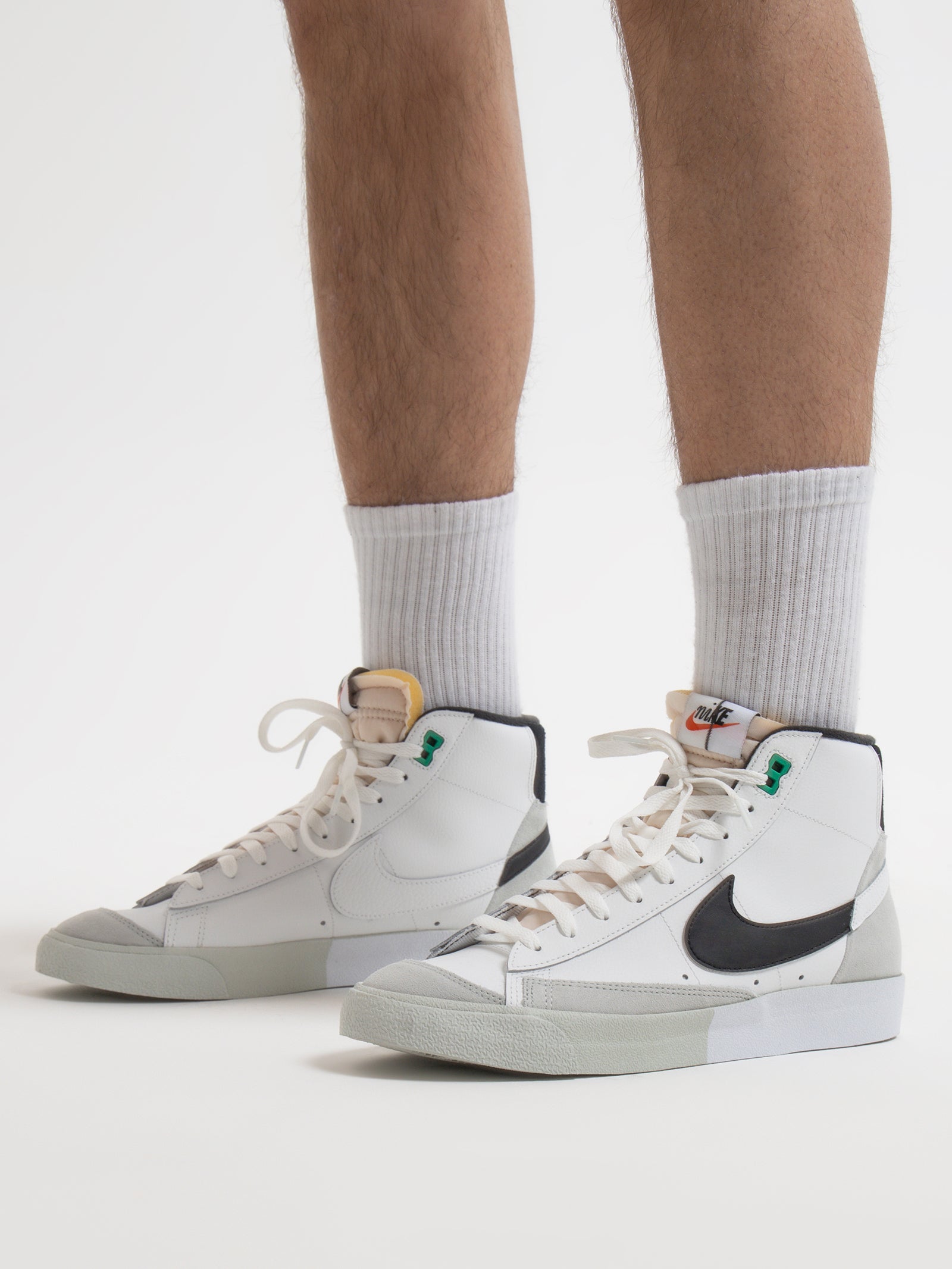 Mens Blazer Mid 77' Split Sneakers in White & Black