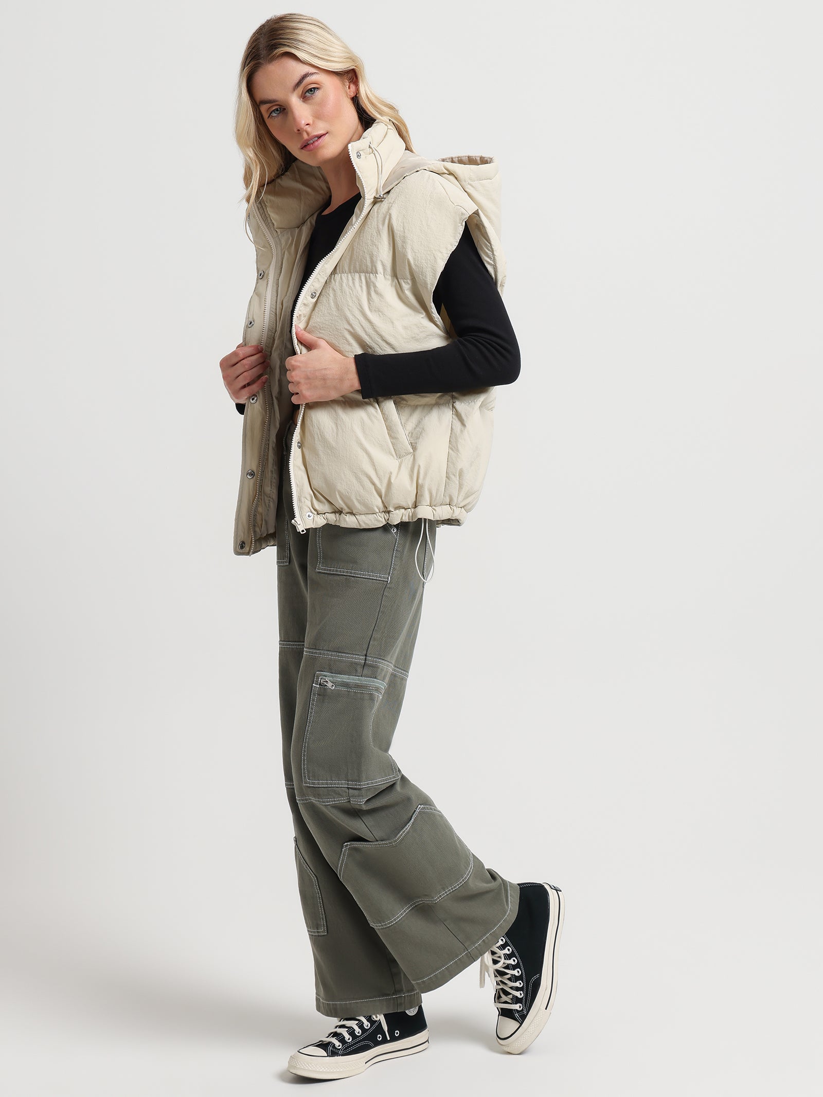 Isola Puffer Vest in Bone