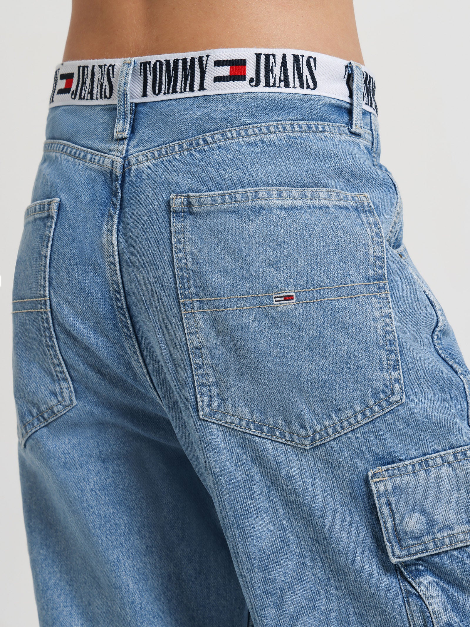 Archive Low Rise Baggy Cargo Jeans in Denim Light