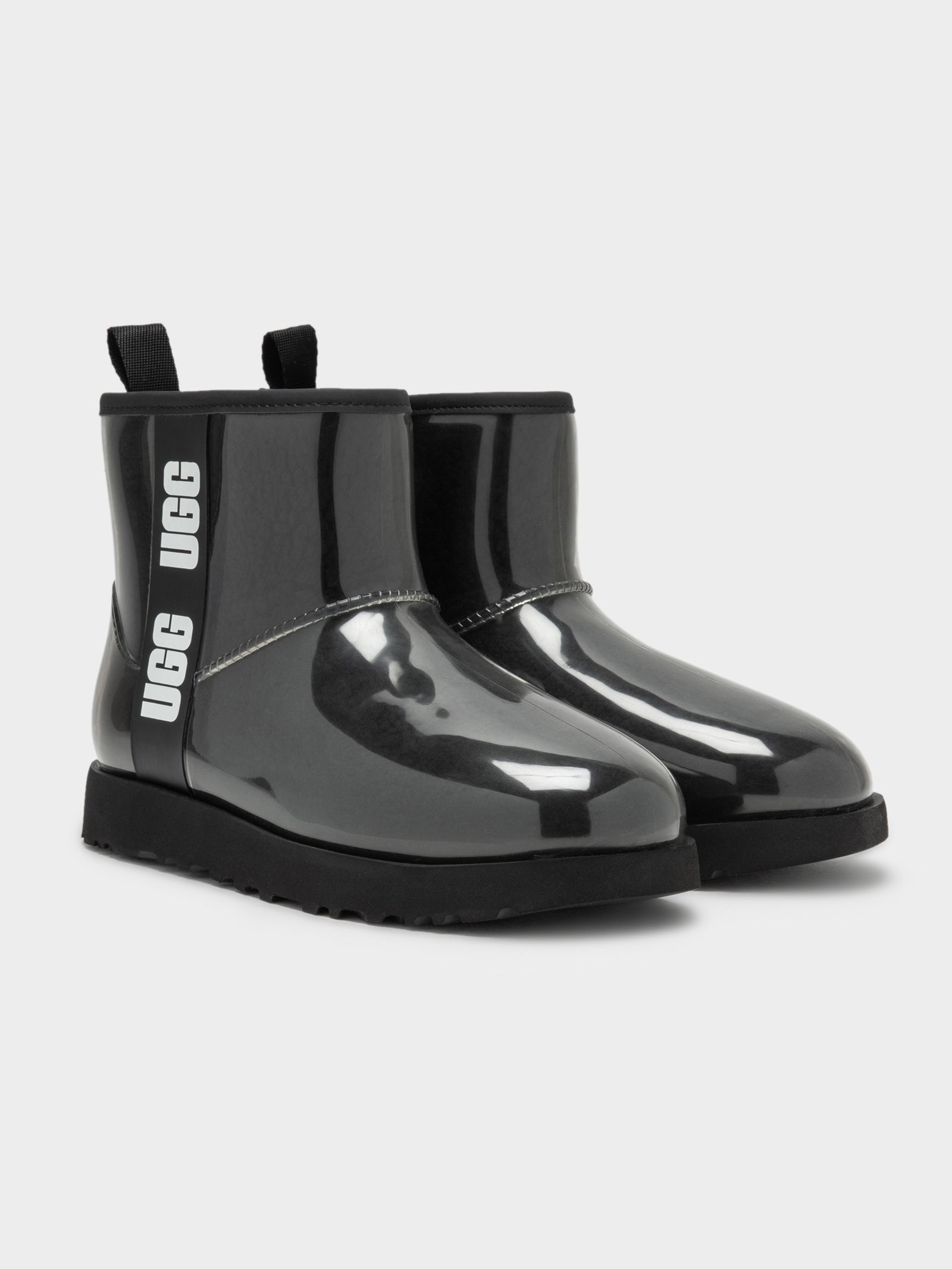 Womens Classic Clear Mini Boots in Black