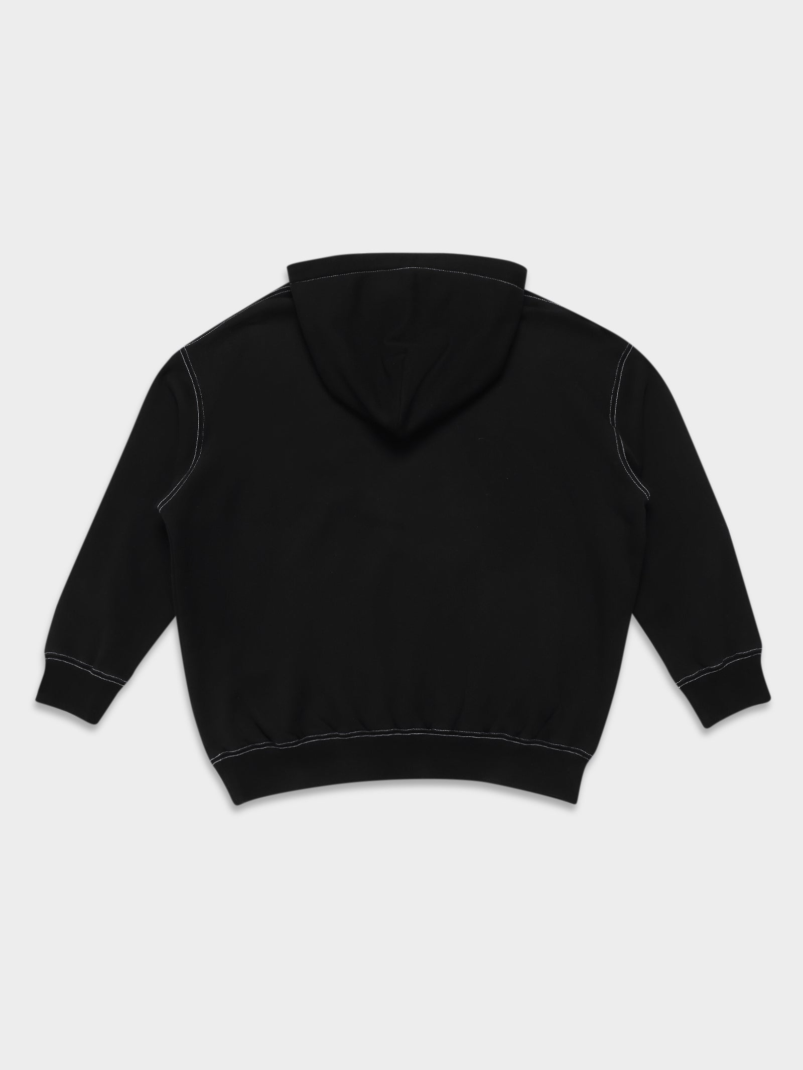 Contrast Stitch Oversized Hoodie in Black