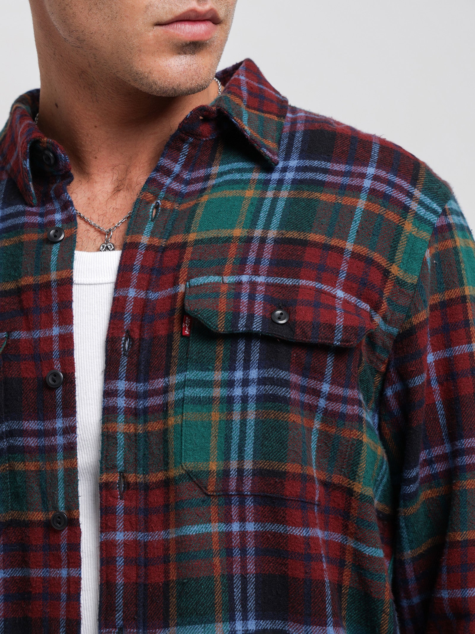 Jackson Worker Shirt in Ferdinand Plaid Evergreen