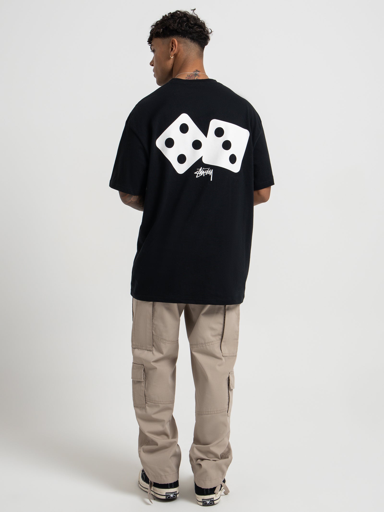 Two Dice Short Sleeve T-Shirt in Black