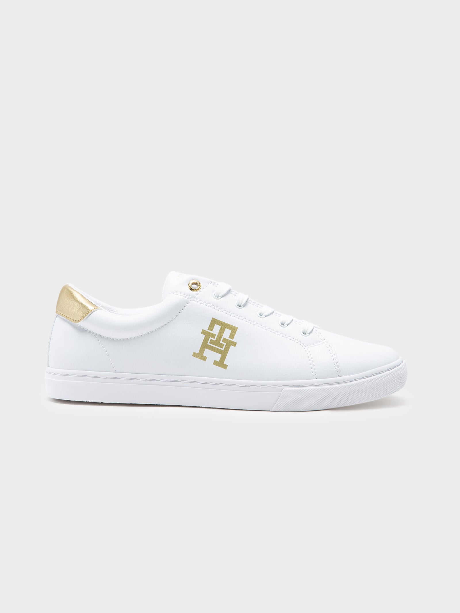 Womens Gold Crest Sneakers in White