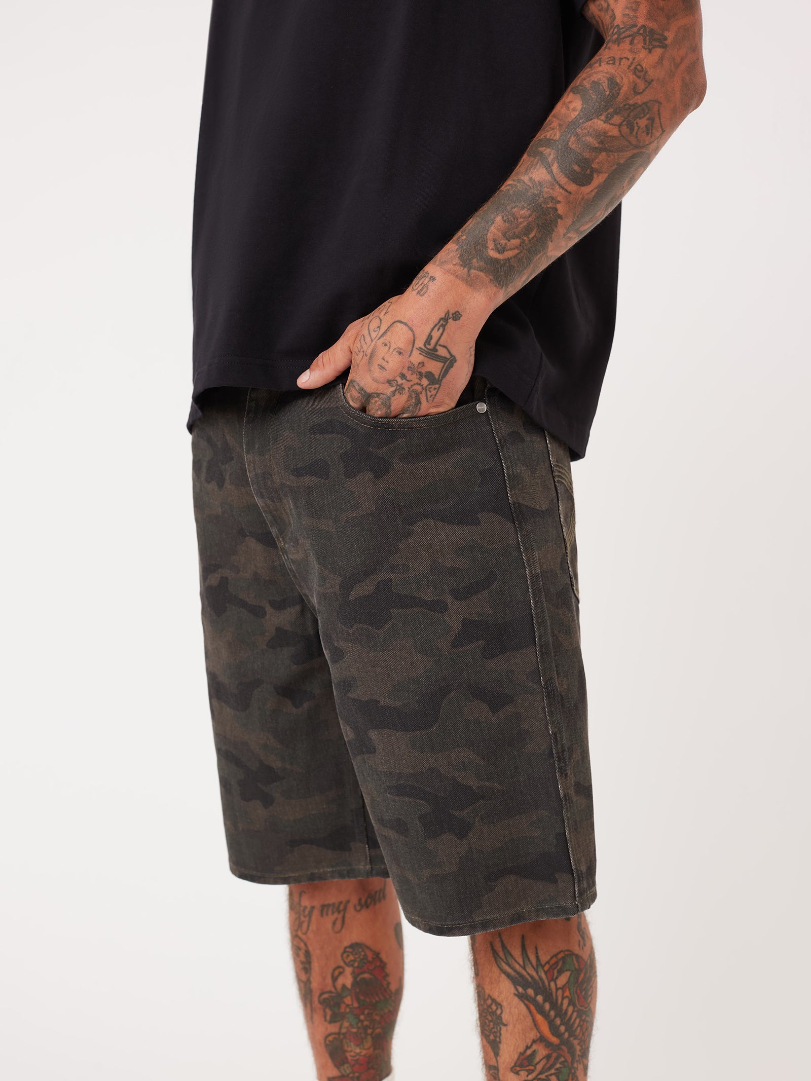 Legacy Denim Short In Dark Camo