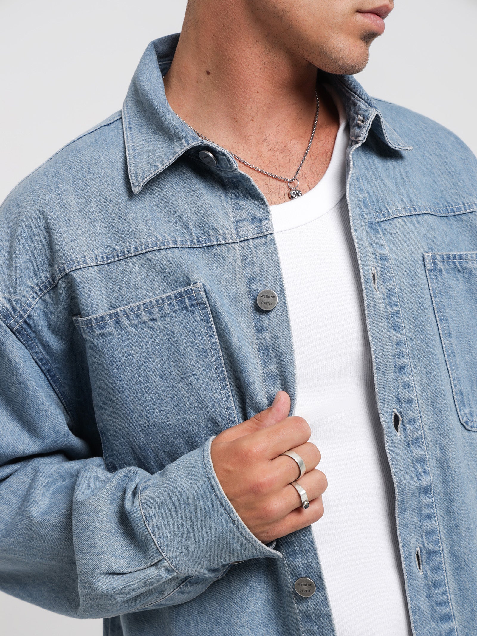 Outcast Denim Overshirt in Arctic Blue