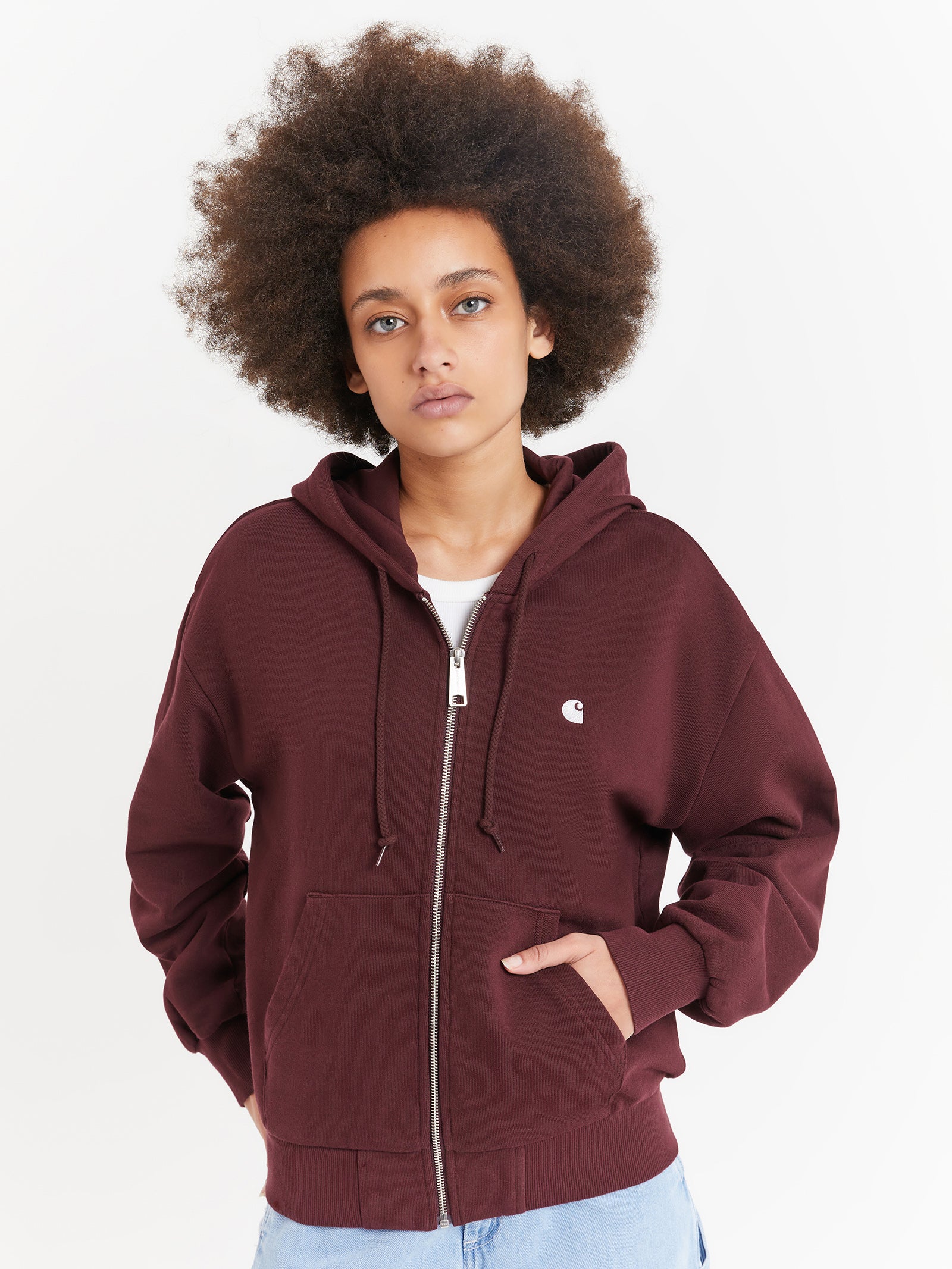 Hooded Casey Jacket in Dark Red