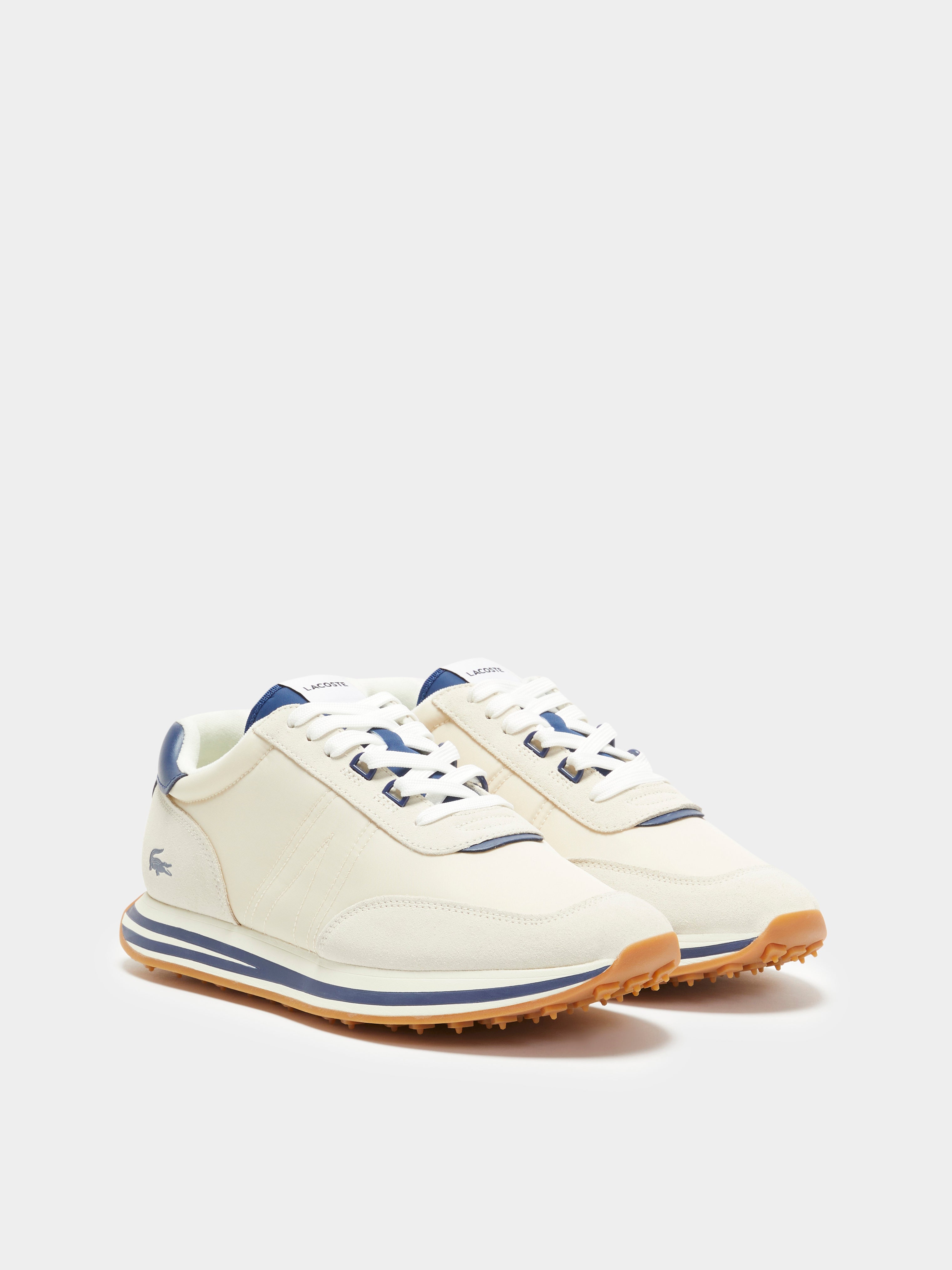 Mens L-Spin Sneakers in White & Navy