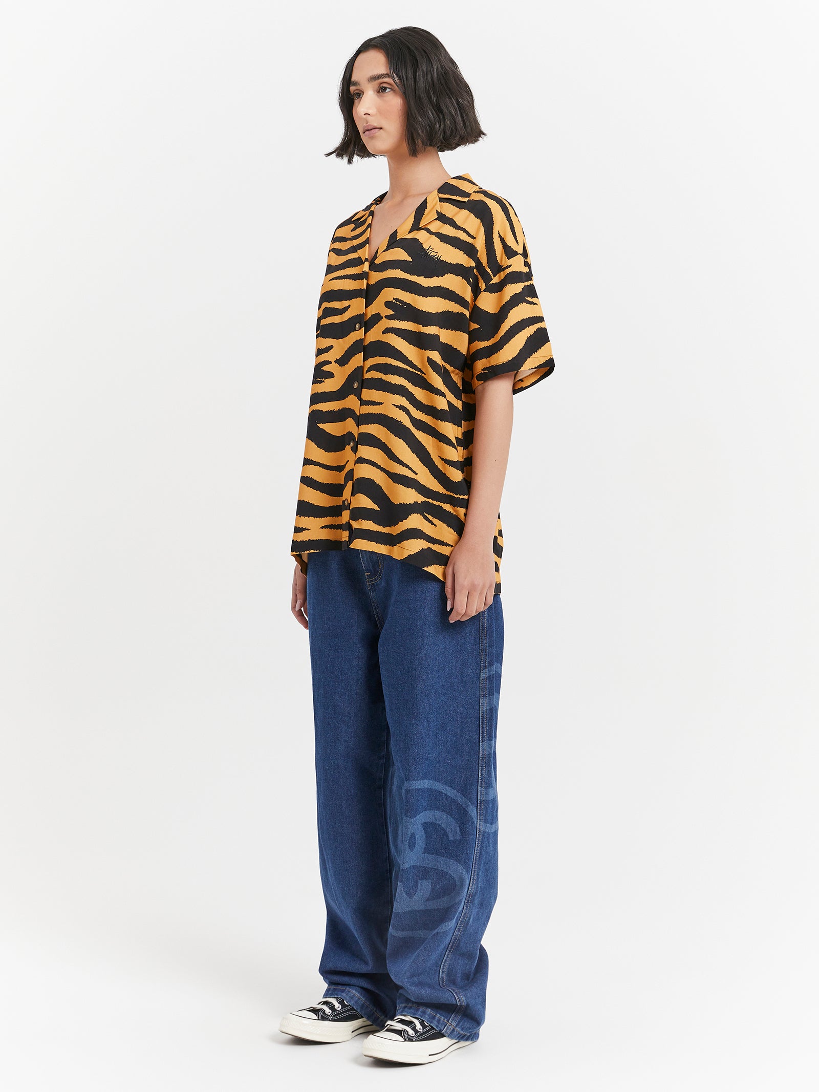 Zebra Oversized Shirt in Mustard