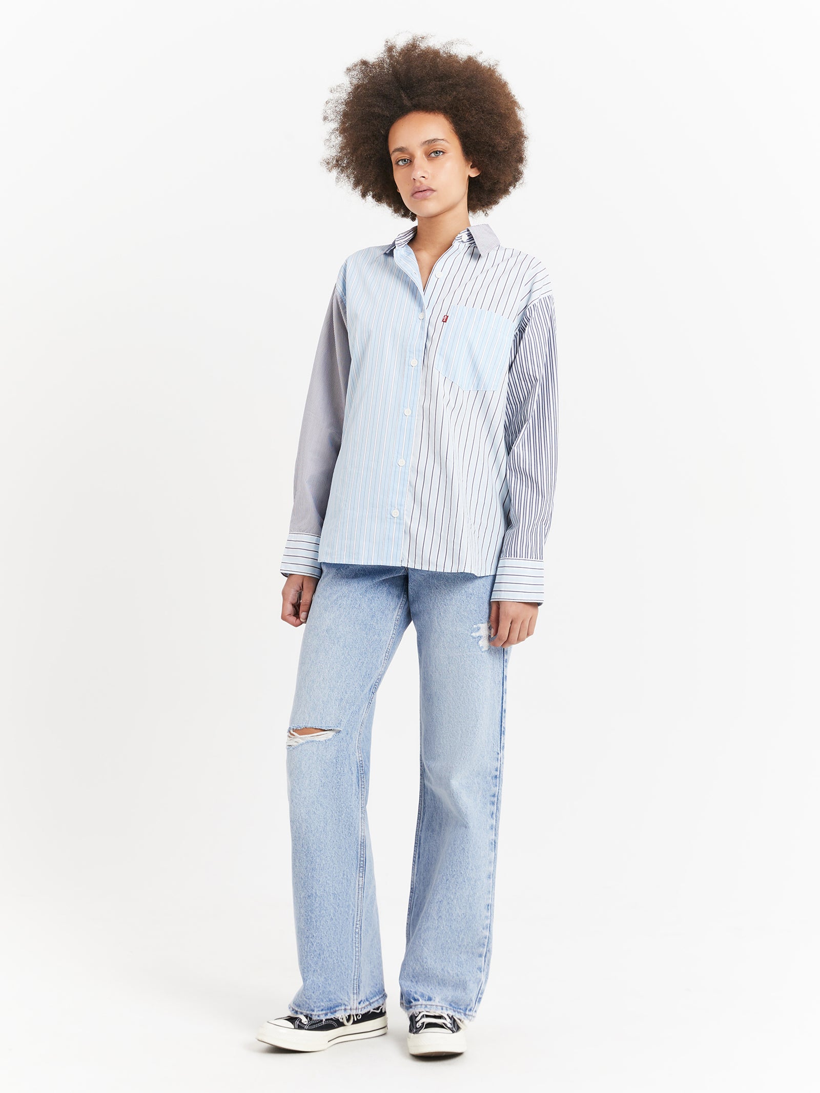 Nola Oversized Shirt in Lorelai Stripe Omphalodes