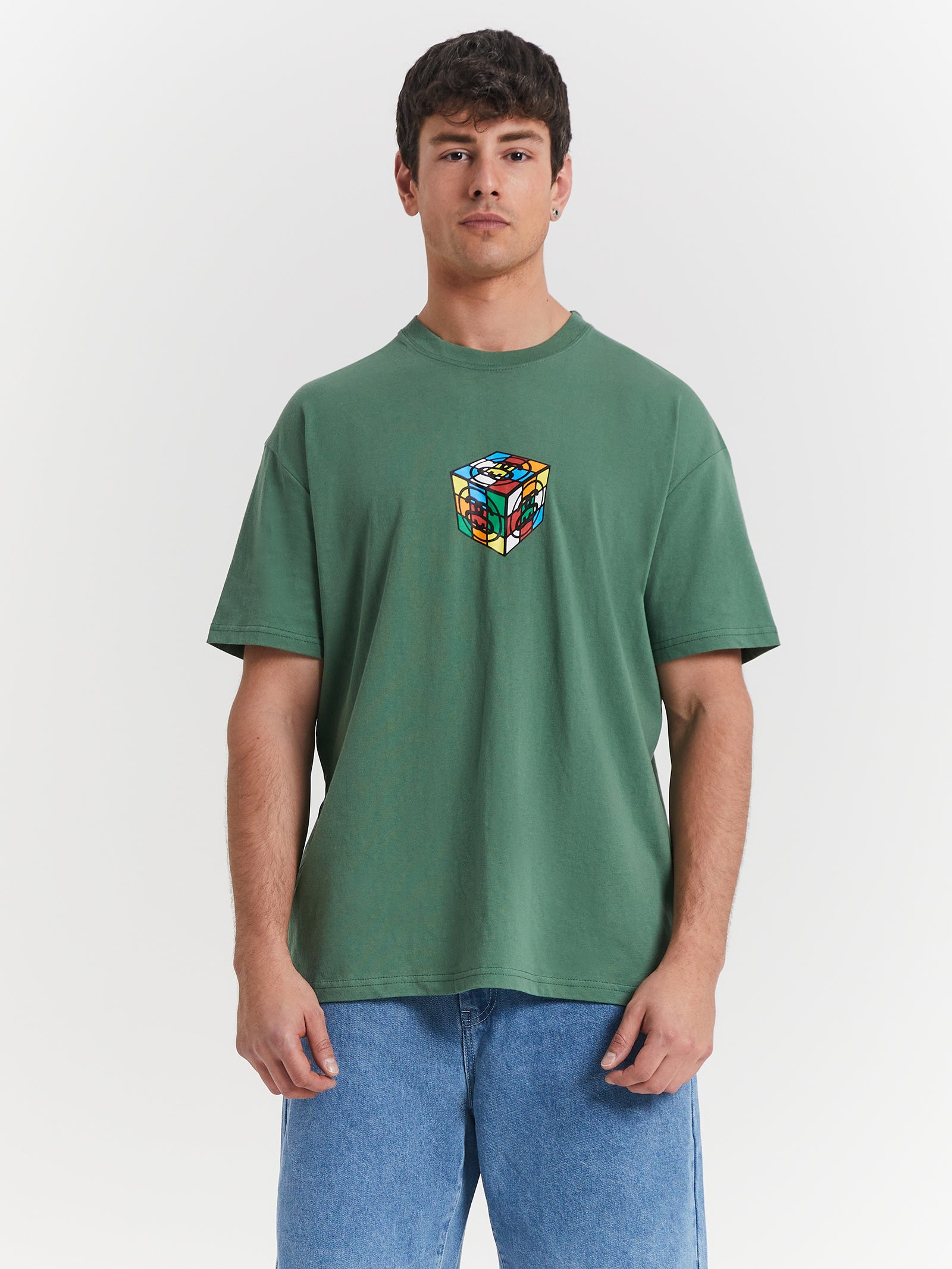 Cube Short Sleeve T-Shirt in Green