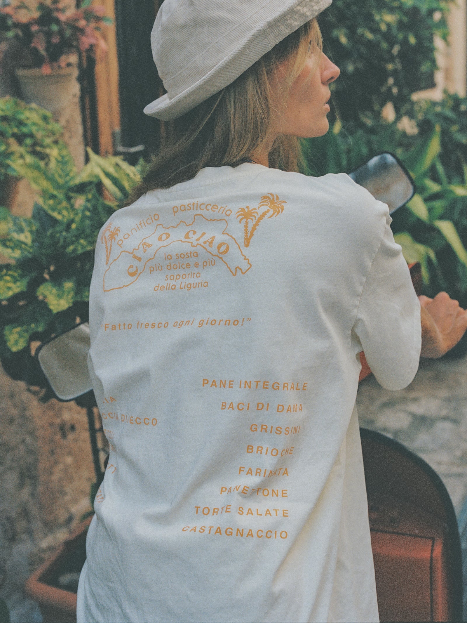 Bakery T-Shirt in White & Orange