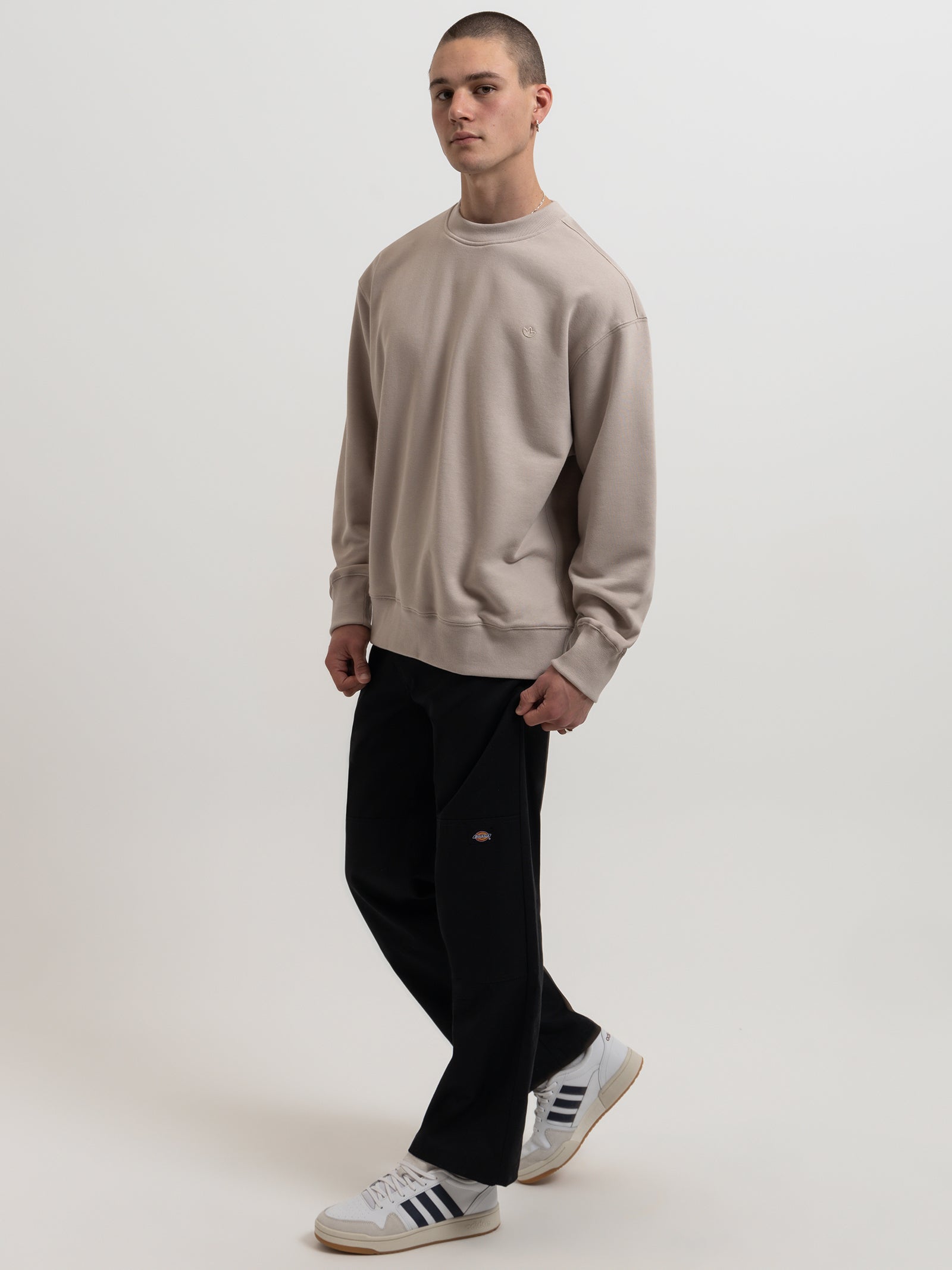 Adicolor Contempo Crew French Terry Sweatshirt in Wonder Beige