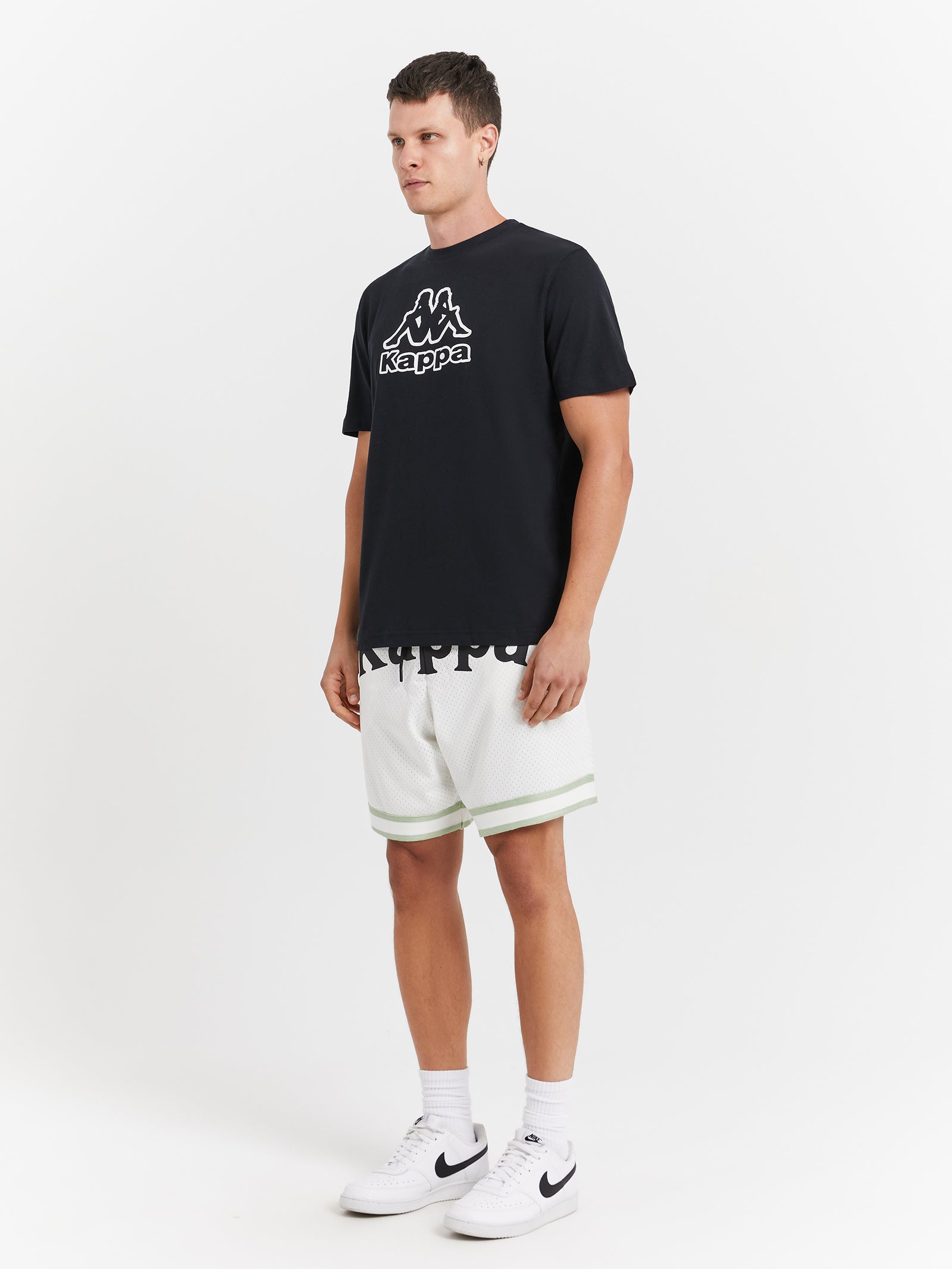 Authentic Dave Shorts in White Bright & Green