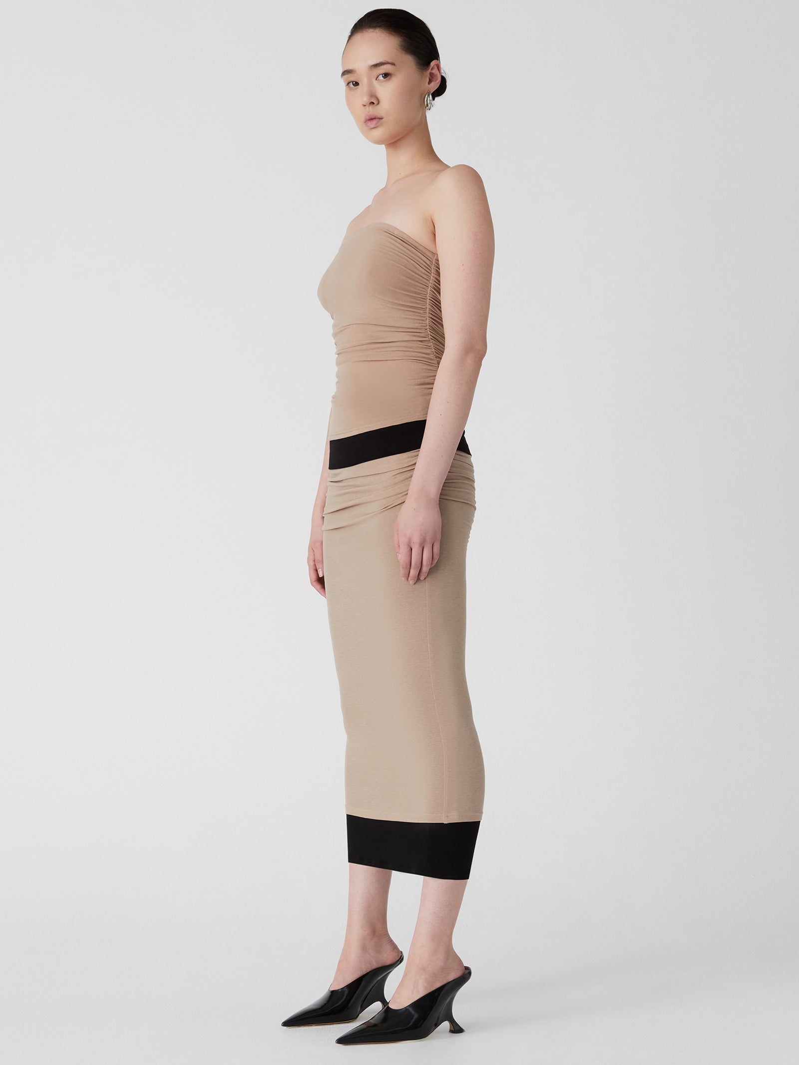 Auden Skirt in Pecan Brown & Black