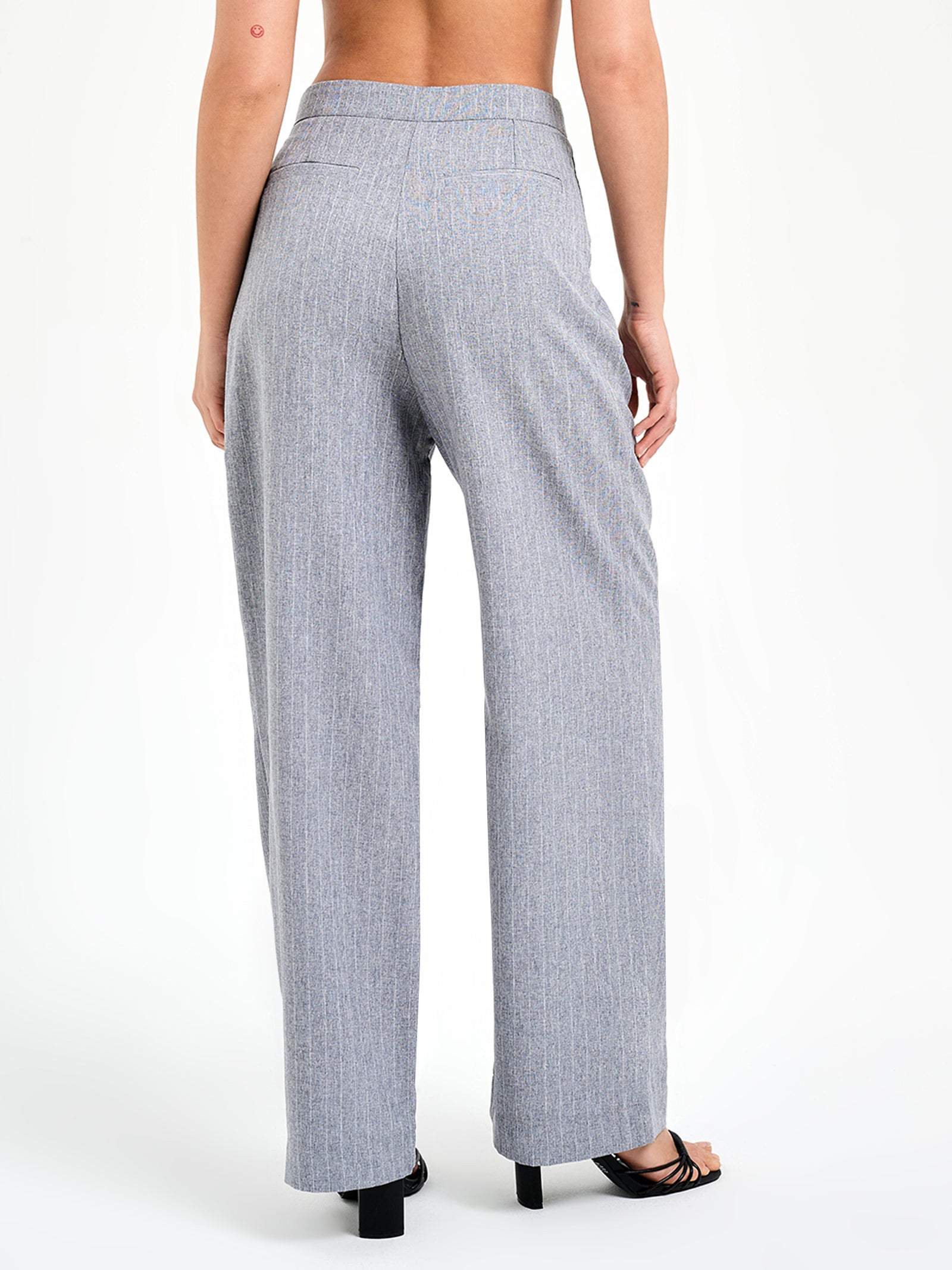 Lisette Tailored Pants in Grey Pinstripe