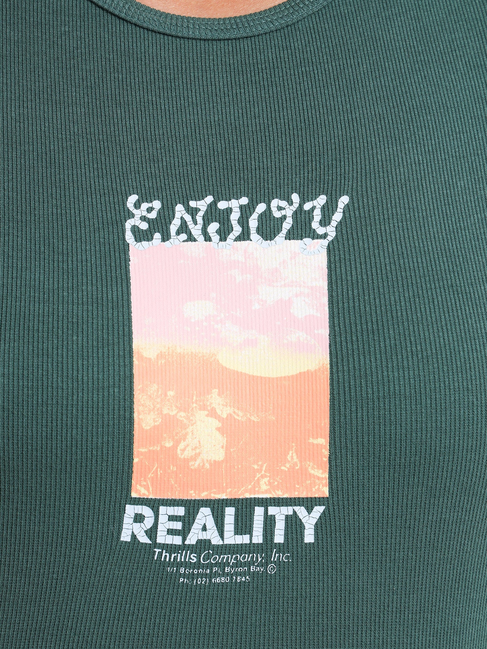 Mushroom Reality Baby Crop T-Shirt in Mallard Green