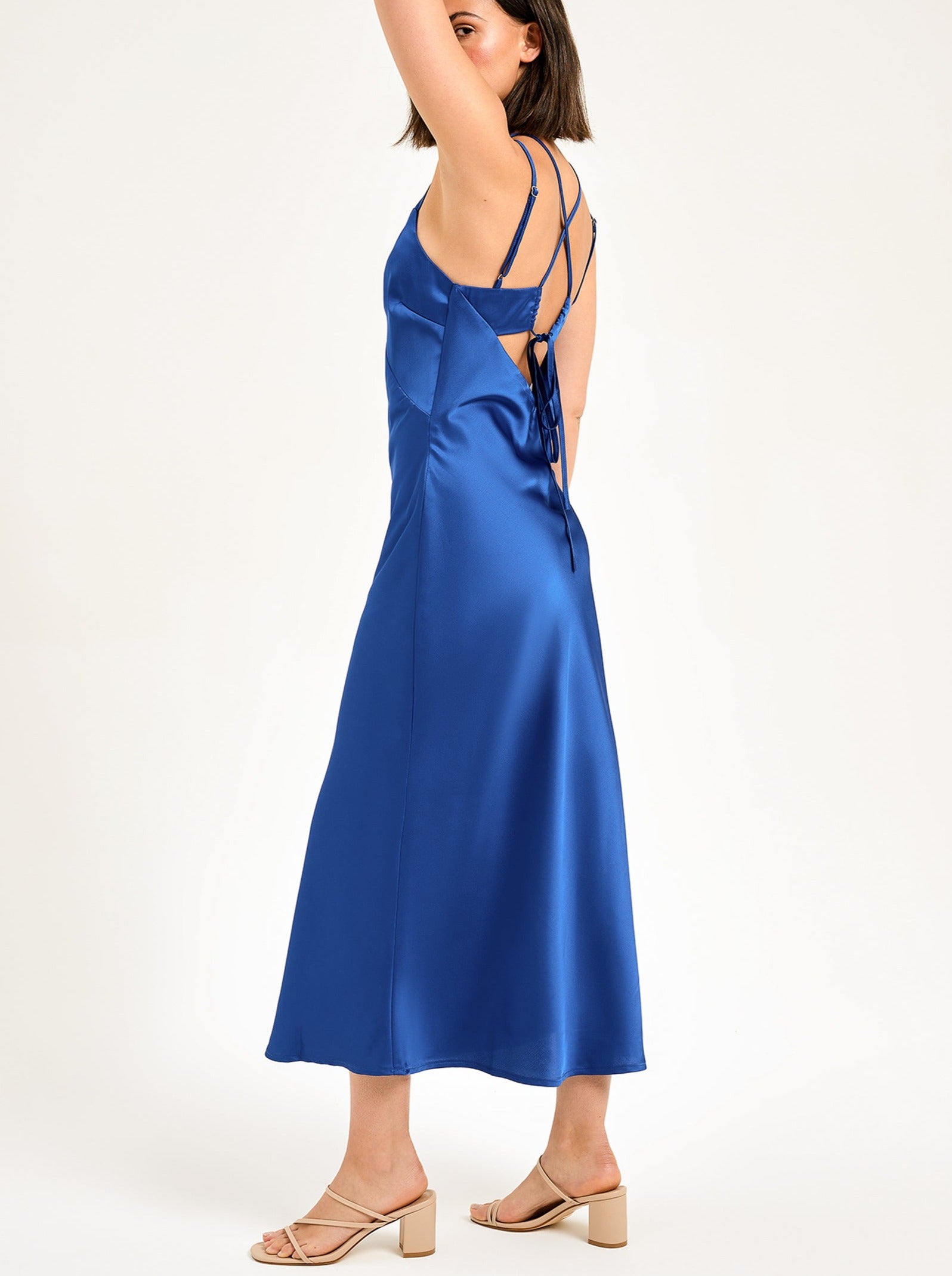 Celine Strappy Midi Dress in Cobalt