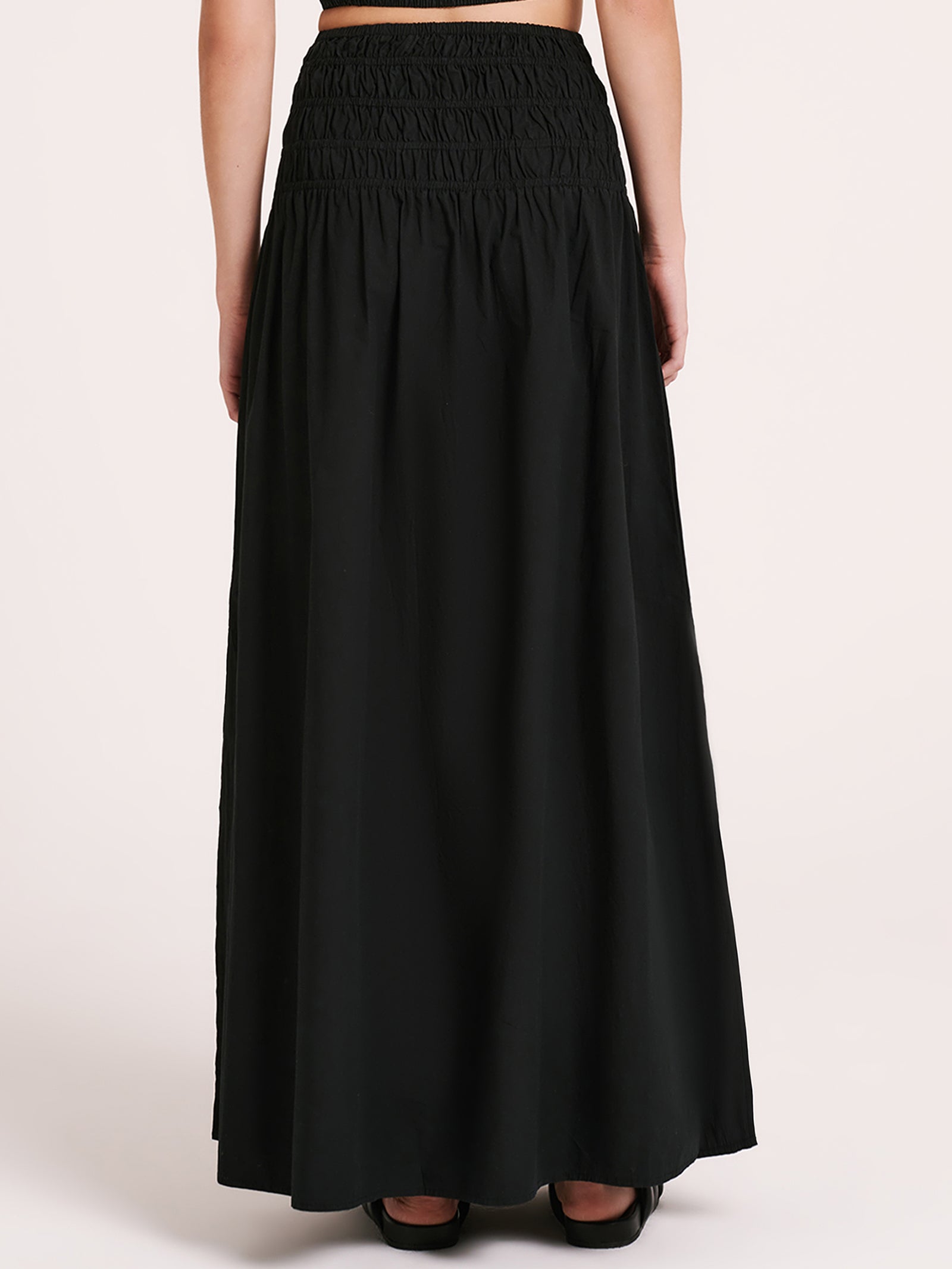 Oasis Poplin Maxi Skirt in Black