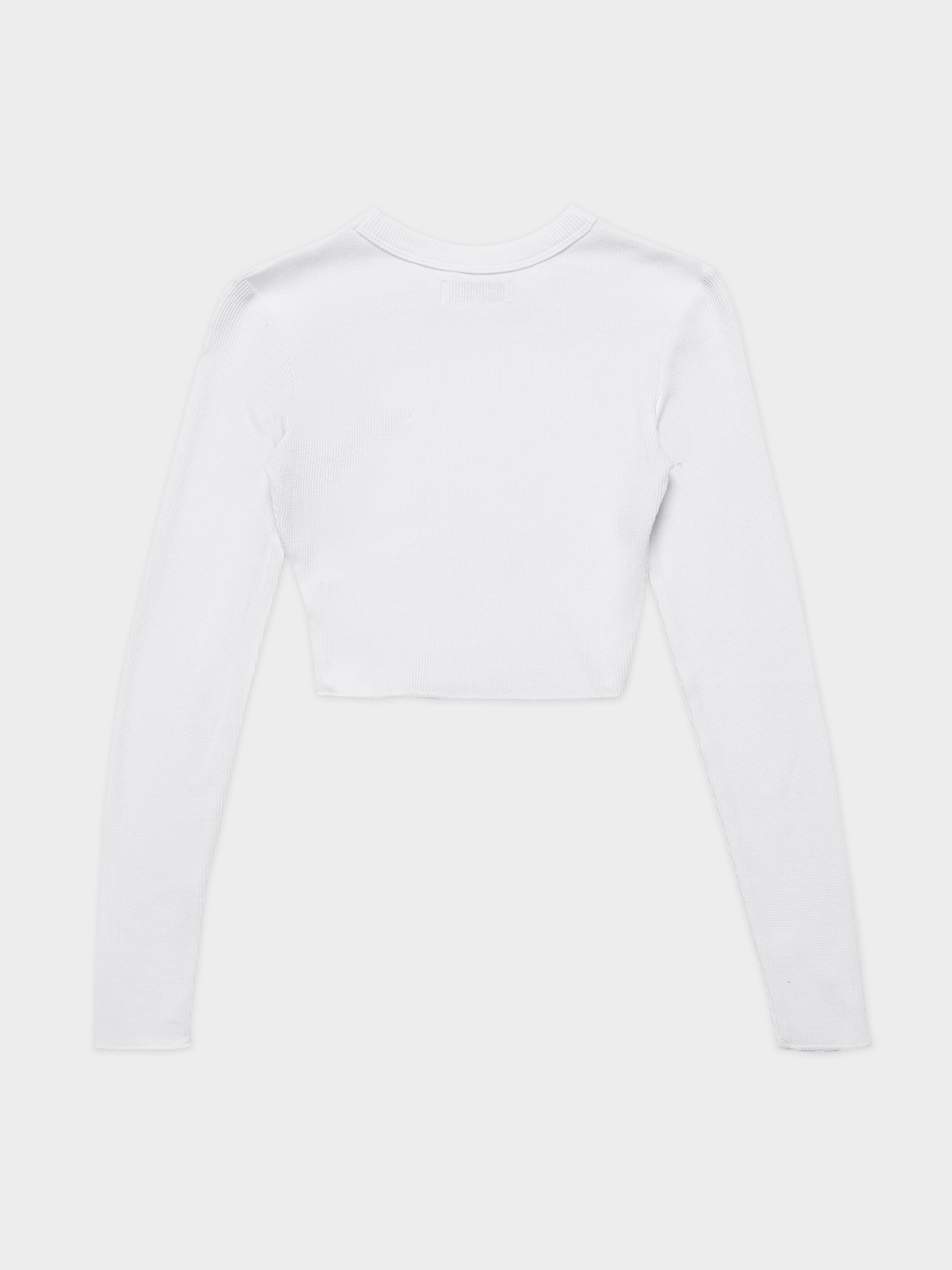 Essentials Long Sleeve Waffle Top in White