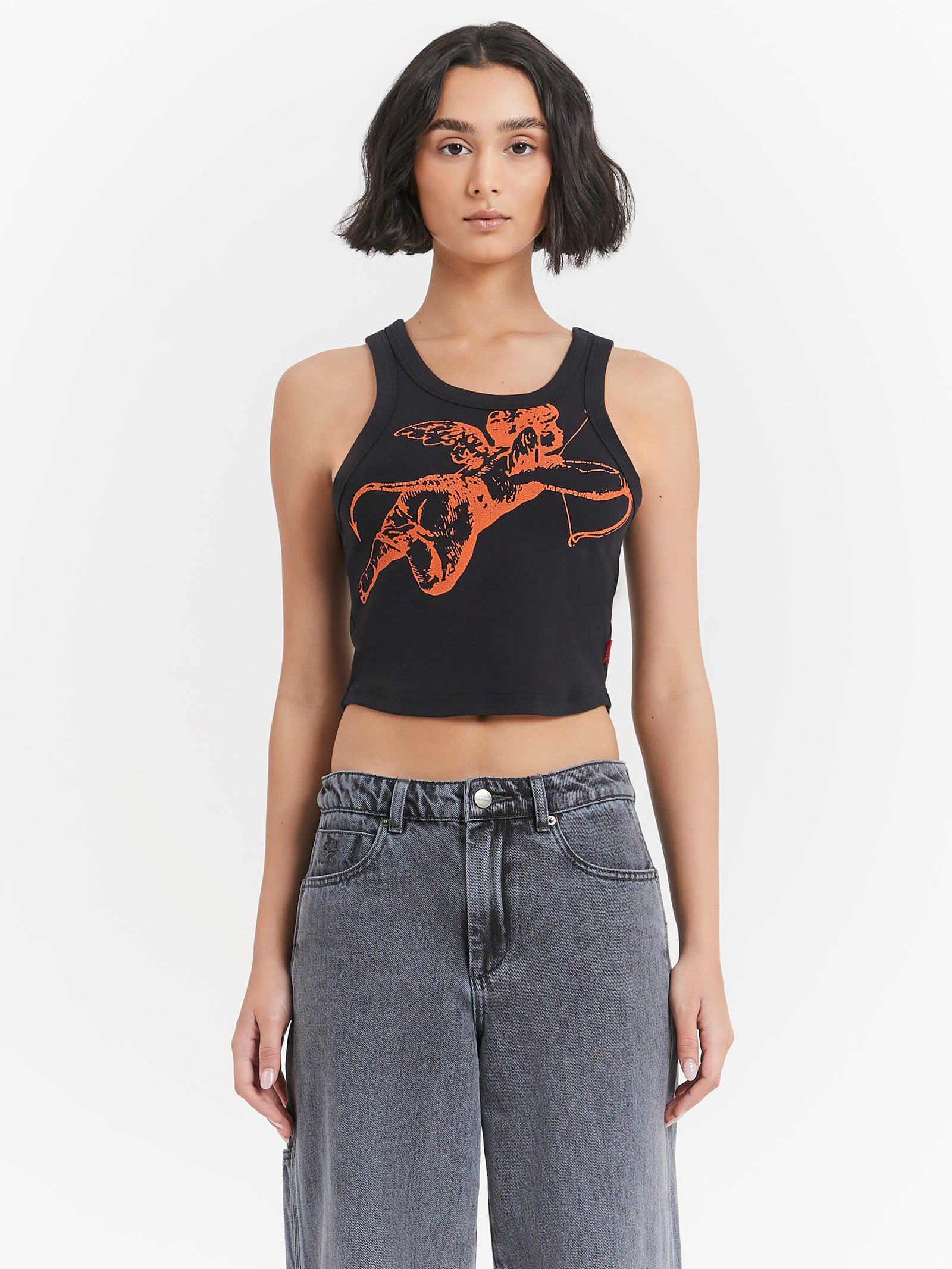 Cherub Curve Tank in Washed Black