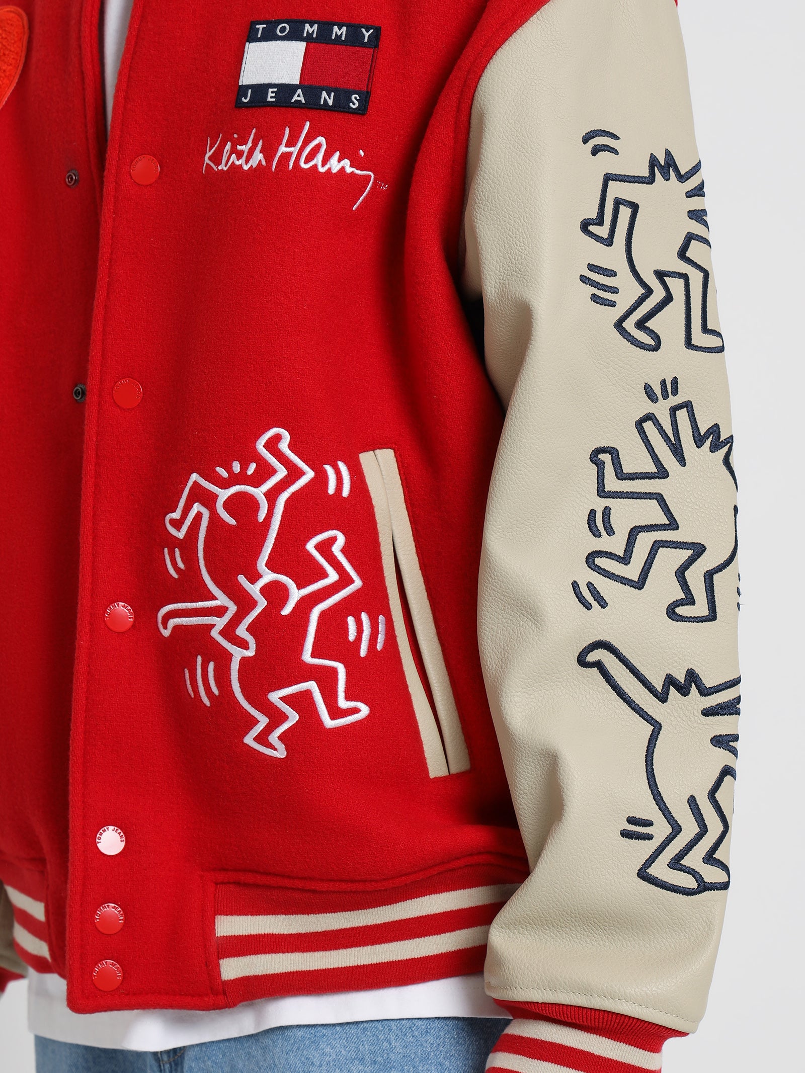 Keith Haring Varsity Jacket in Red Glare