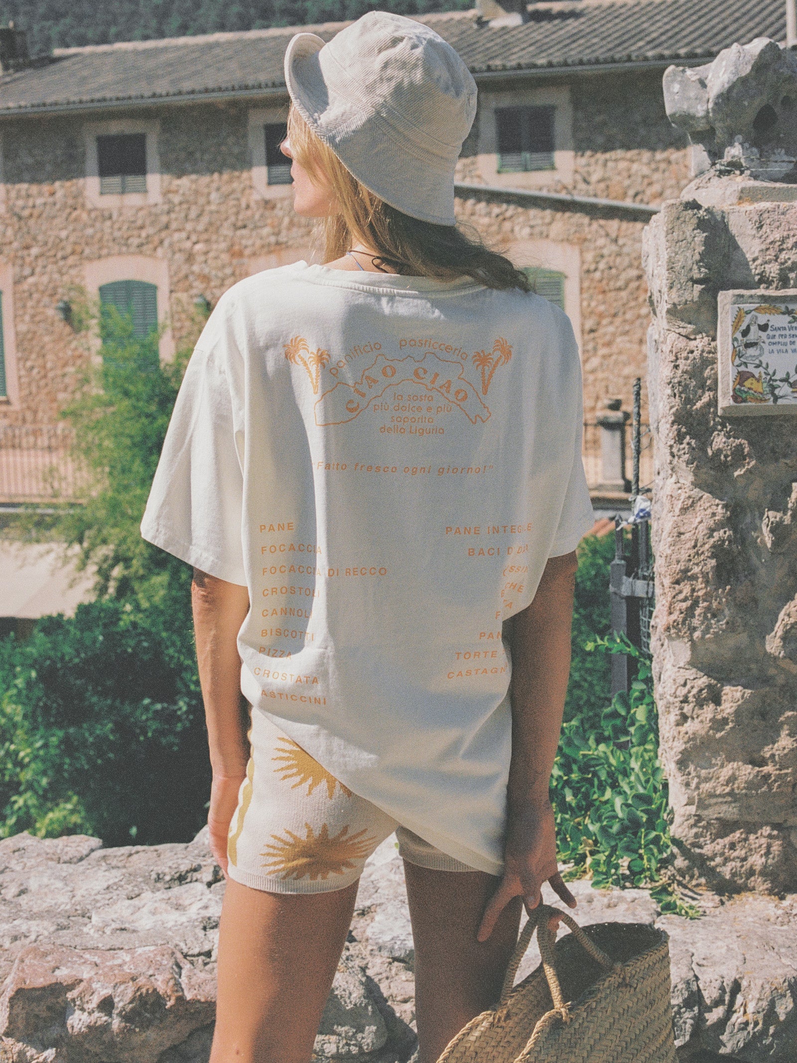 Bakery T-Shirt in White & Orange