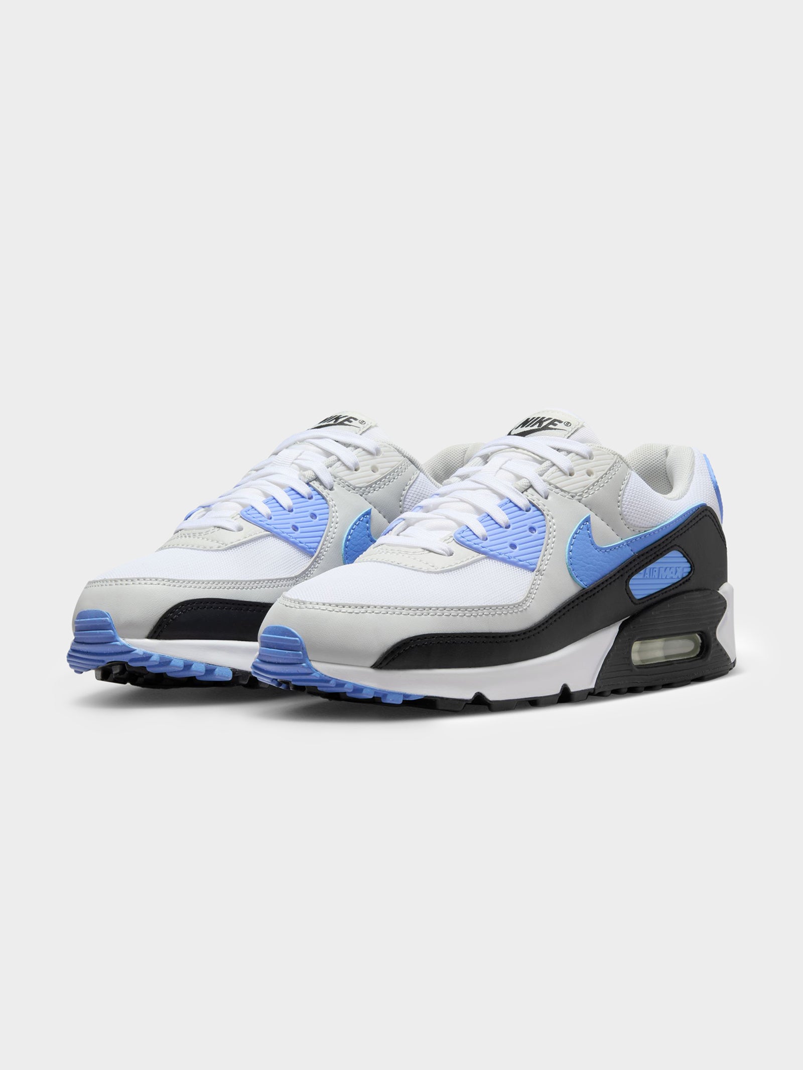 Womens Nike Air Max 90 In White/Blue & Black