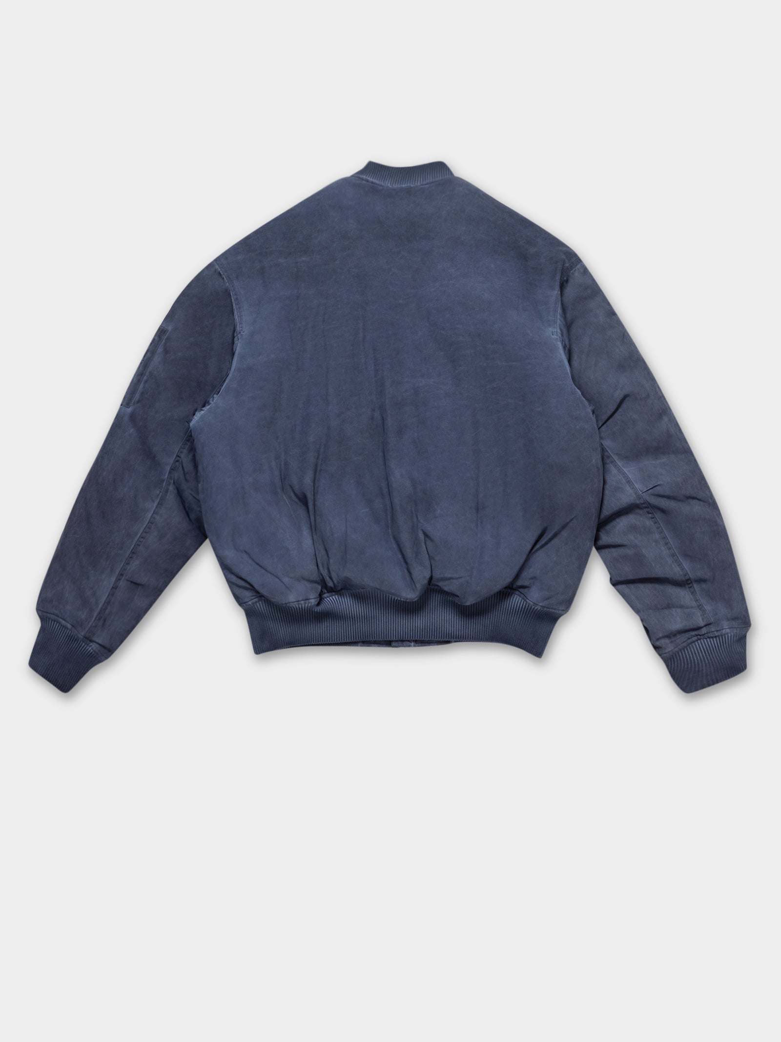 Dyed Nylon Bomber Jacket in Navy