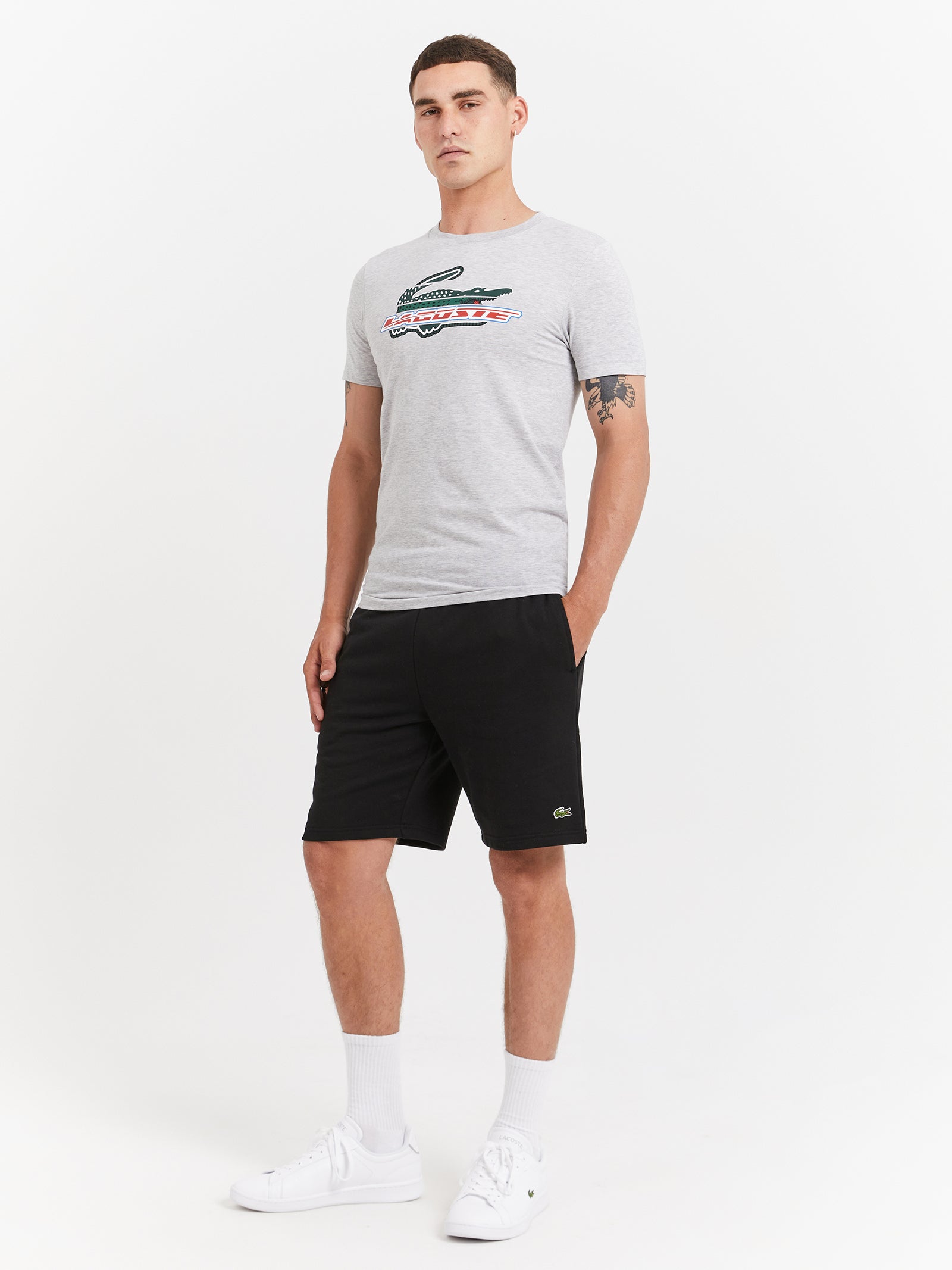 Logo Croc Tech Jersey T-Shirt in Silver