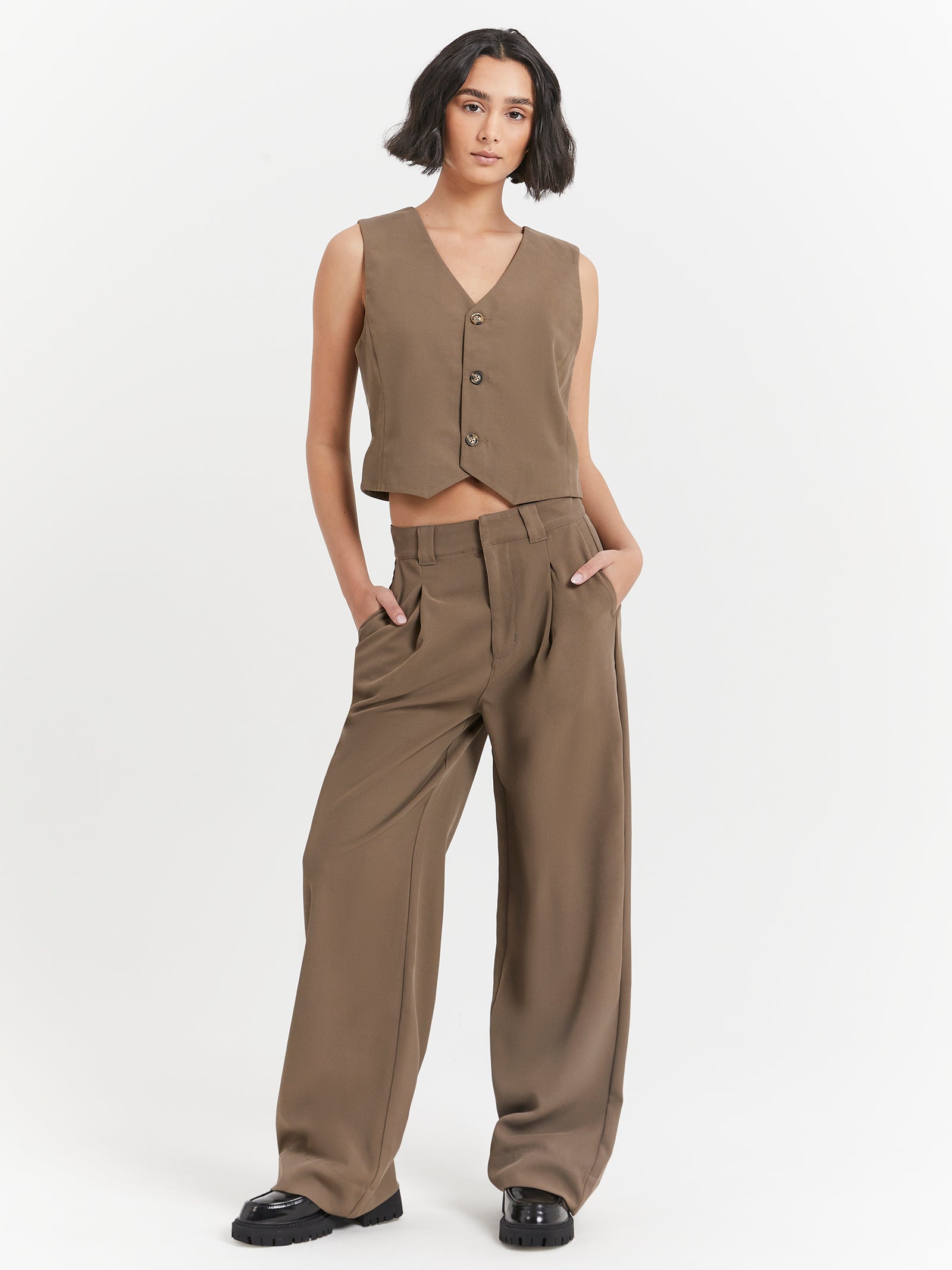 Artisan Tailored Suiting Pants in Fungi Brown