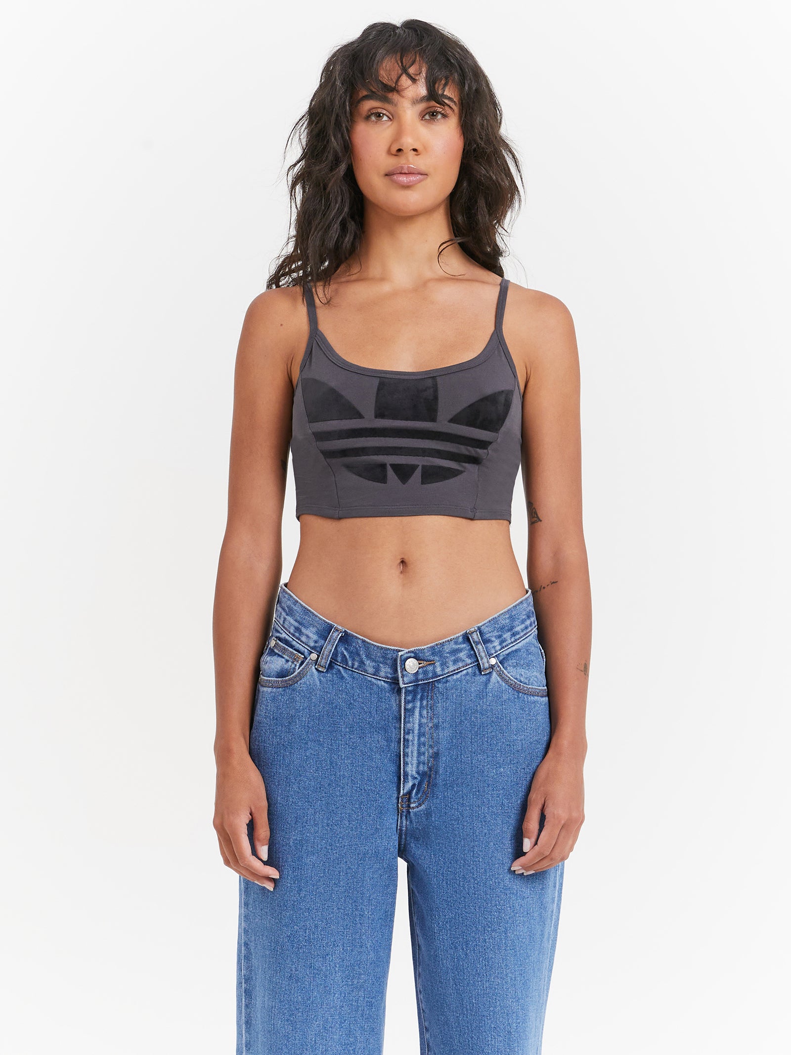 Large Trefoil Bra Top in Grey Six