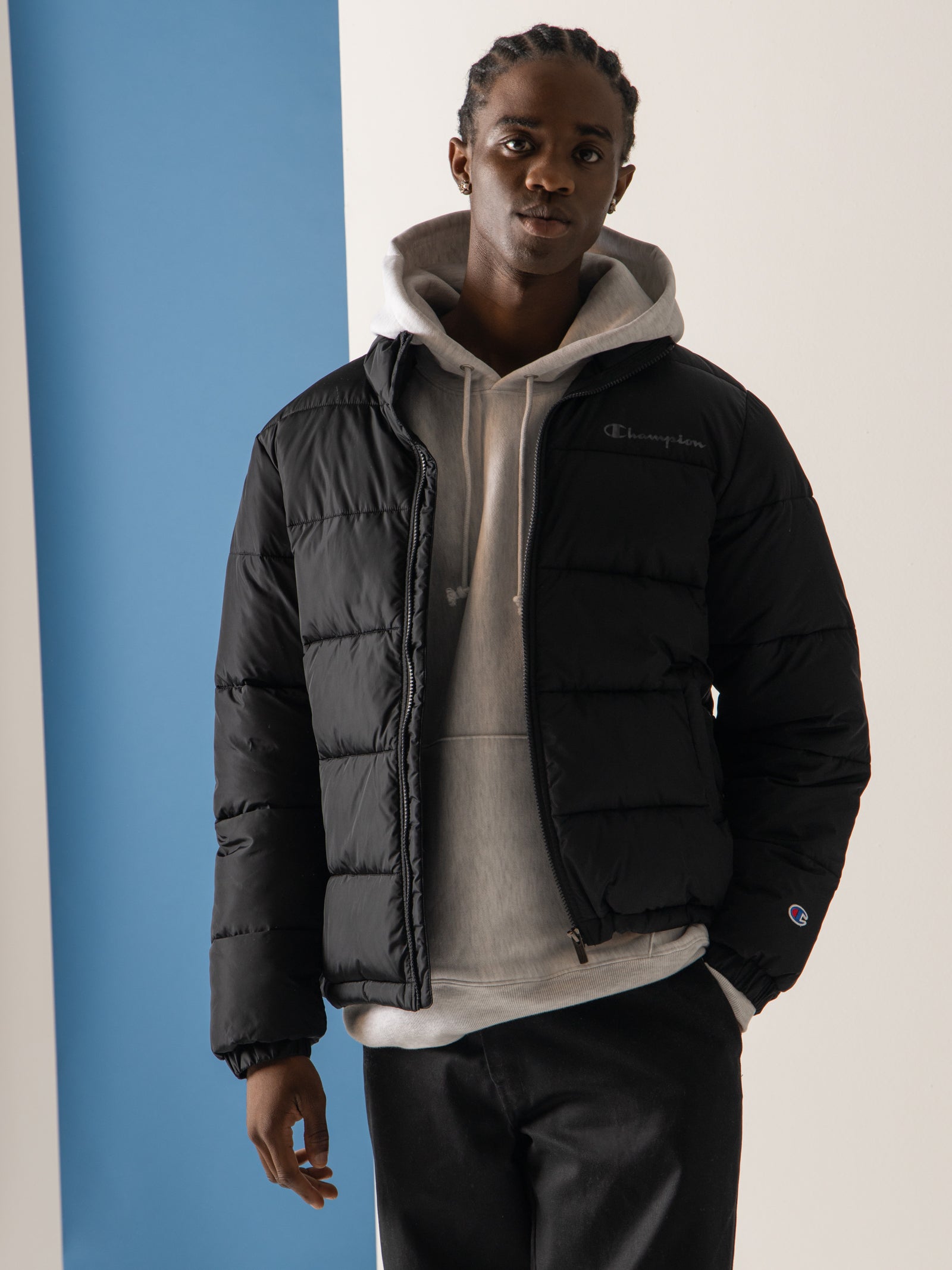 Rochester Padded Puffer Jacket in Black