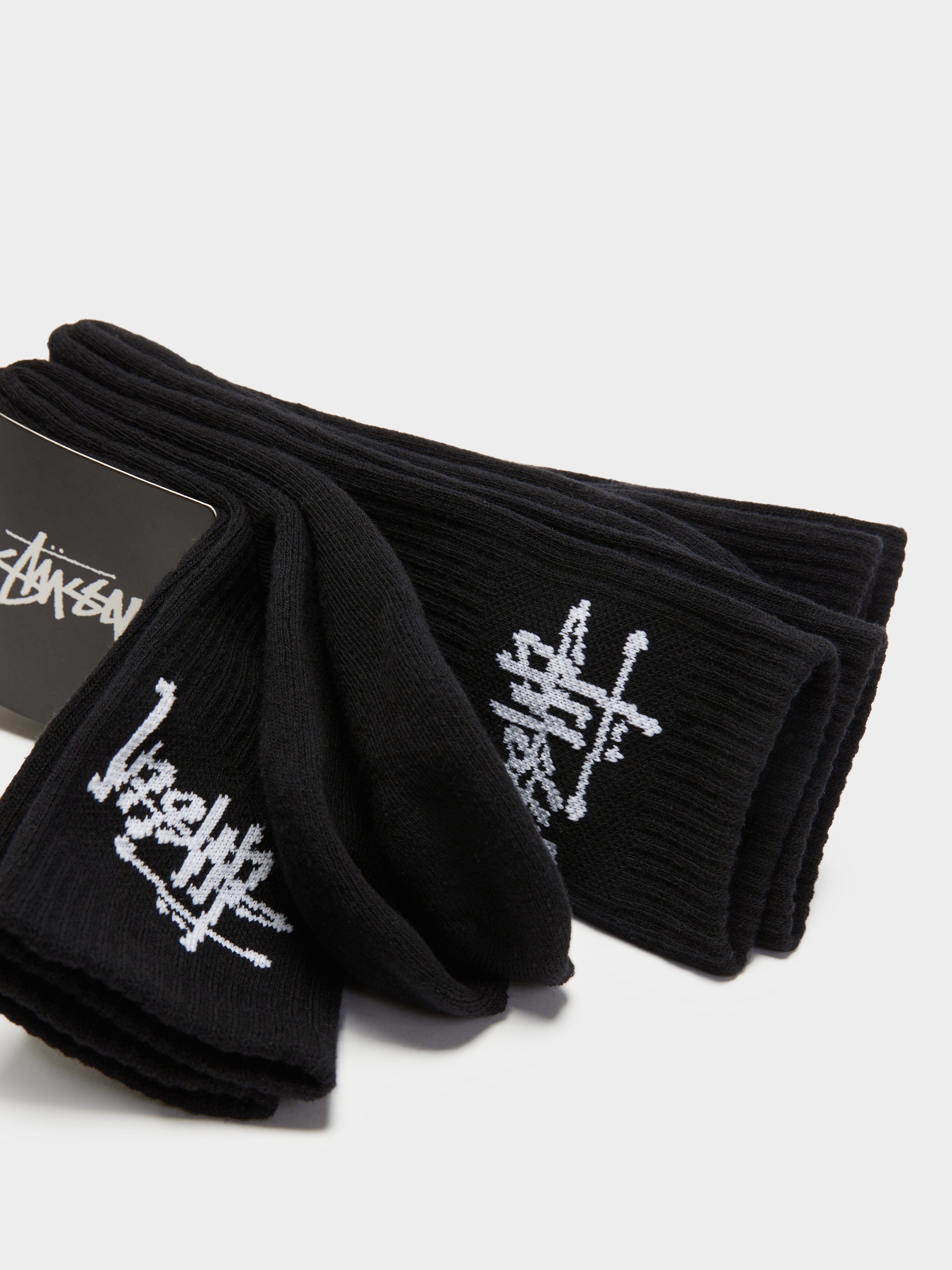 Mens Graffiti Crew Socks in Black