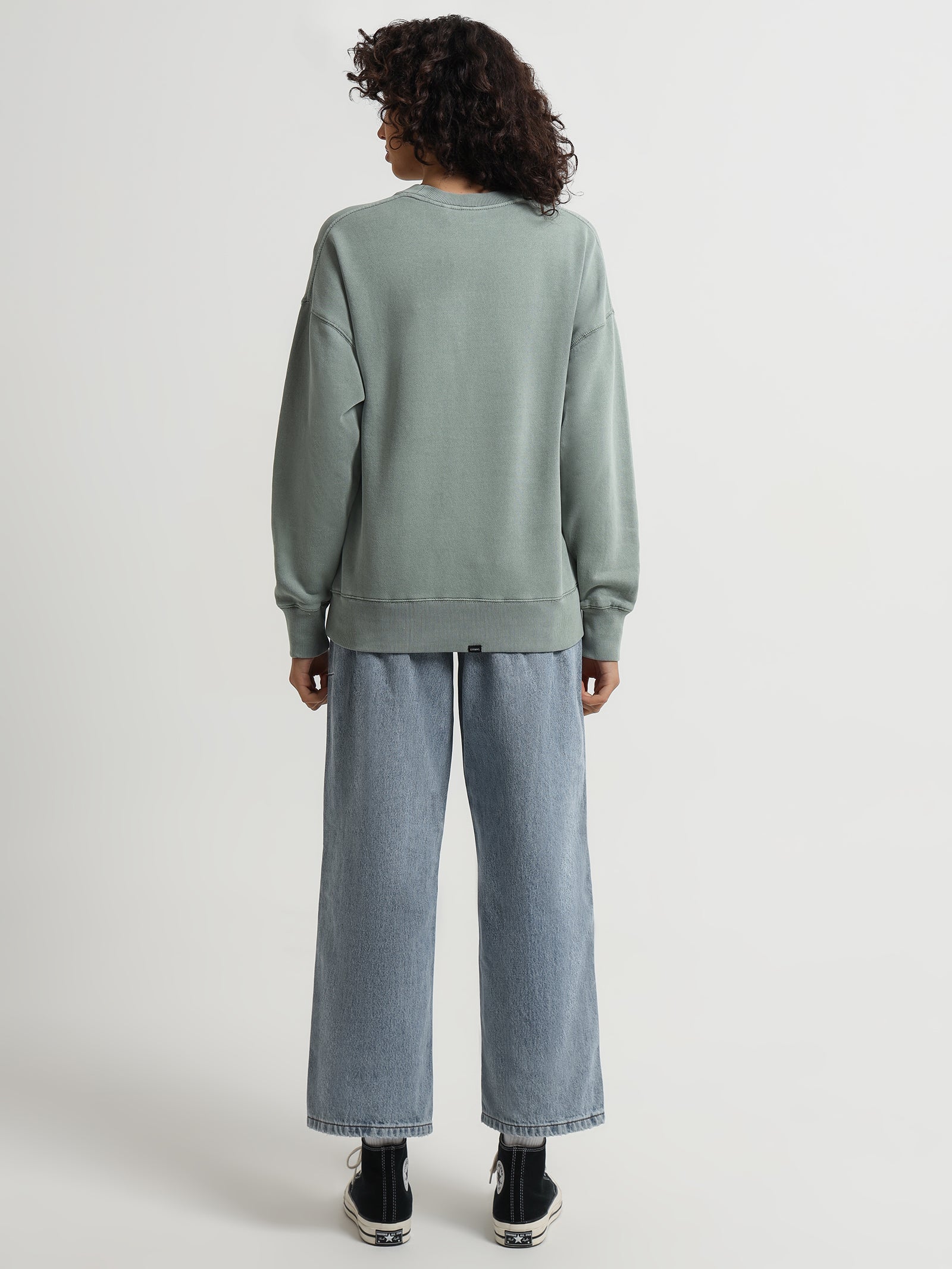 Minimal Thrills Slouch Crew in Seaglass Green