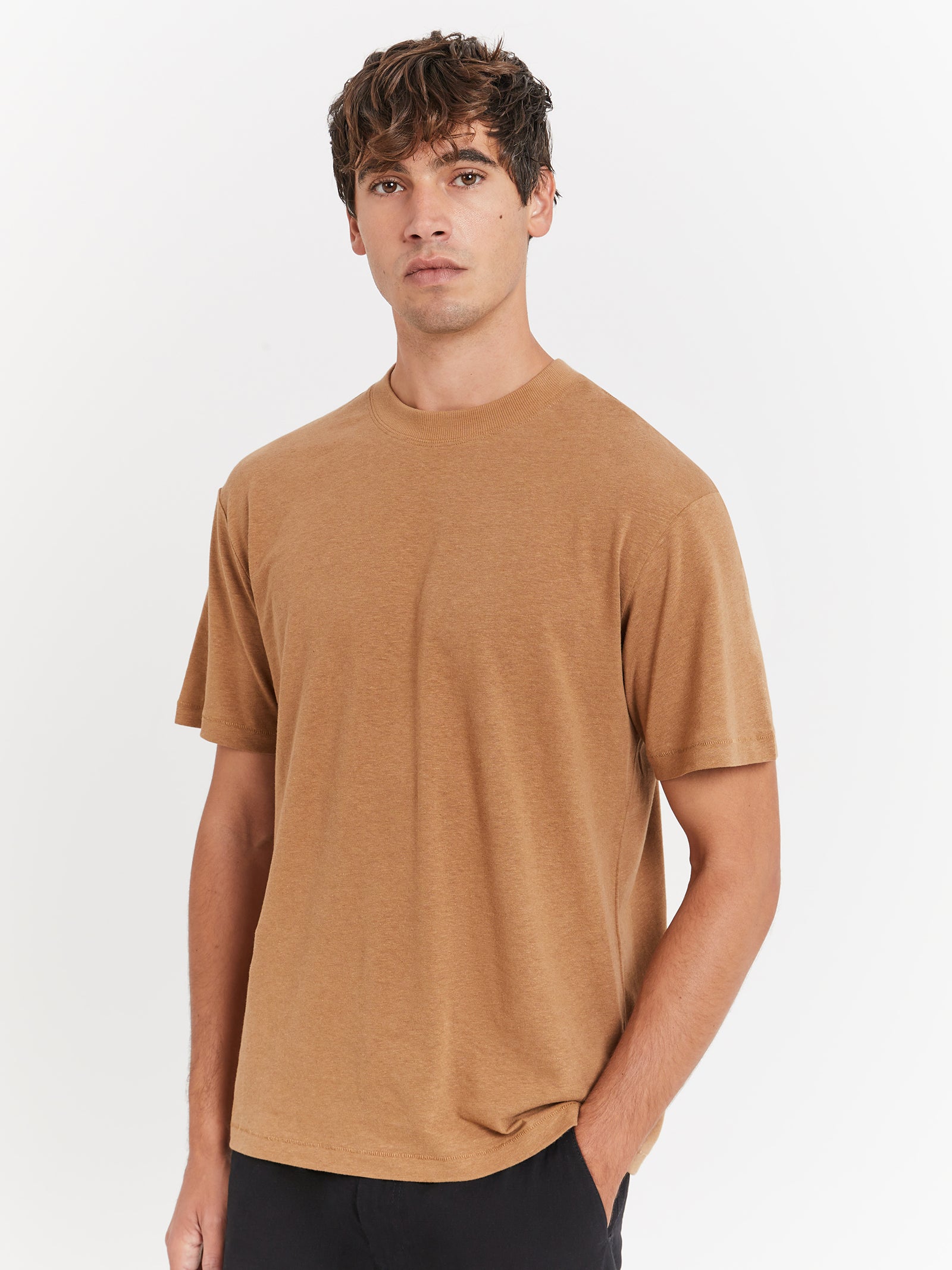 Ainsley Linen T-Shirt in Wheat