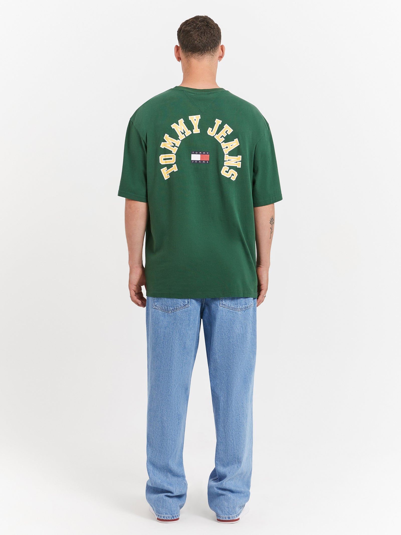 Plus Skate Curved College T-Shirt in Collegiate Green