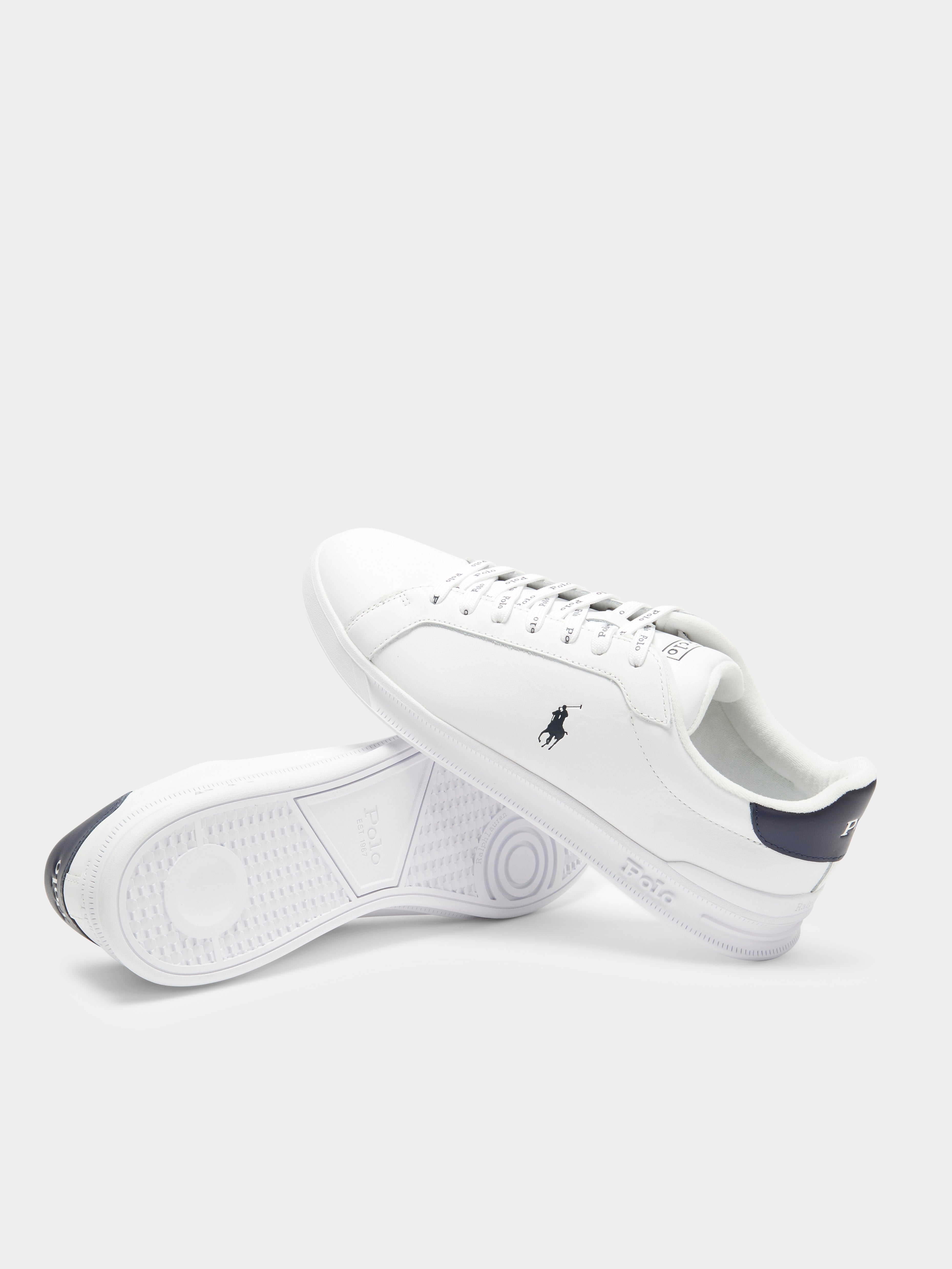 Heritage Court II Sneakers in White & Navy