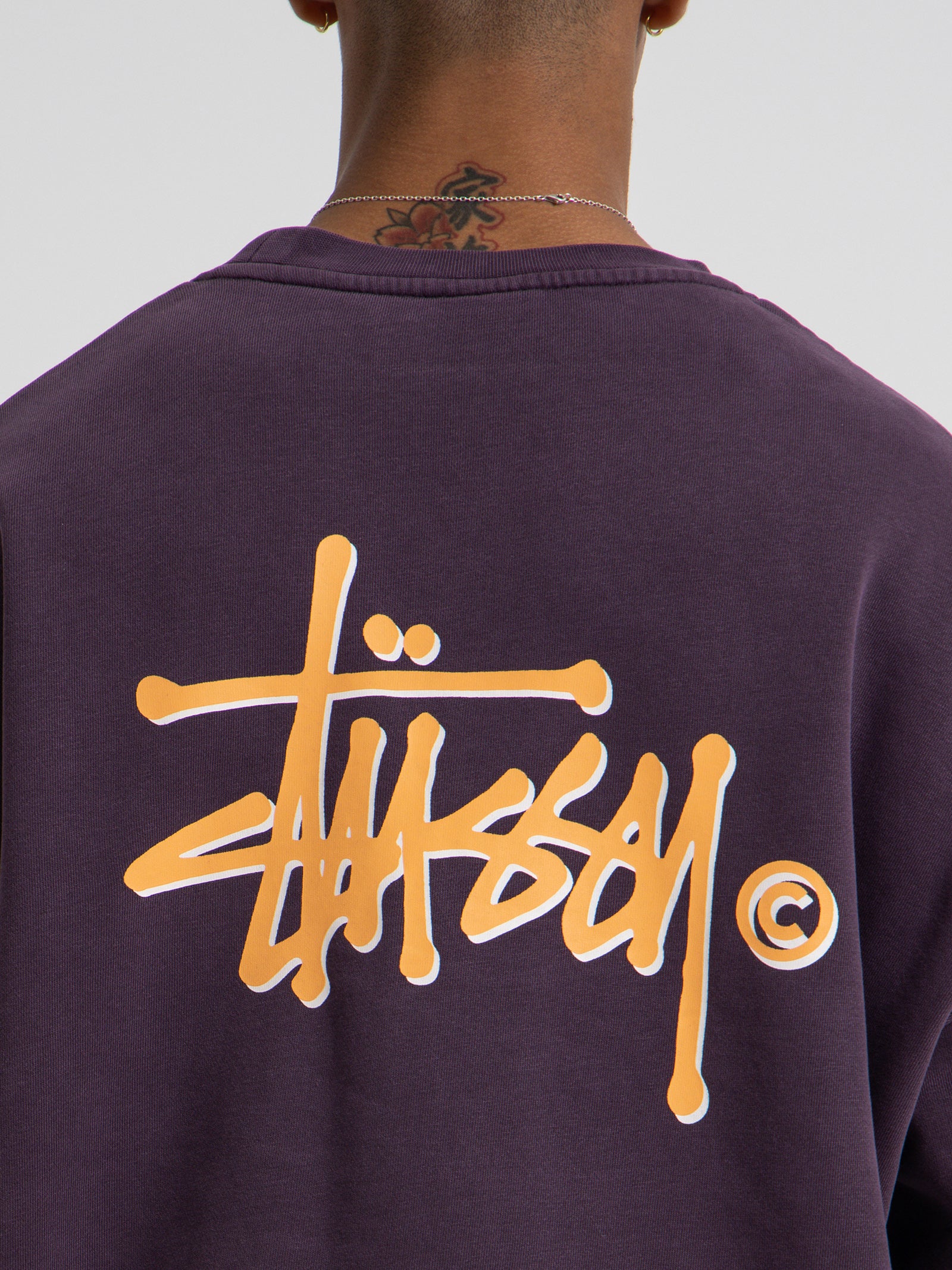 Shadow Graffiti Crew Fleece in Aubergine Purple