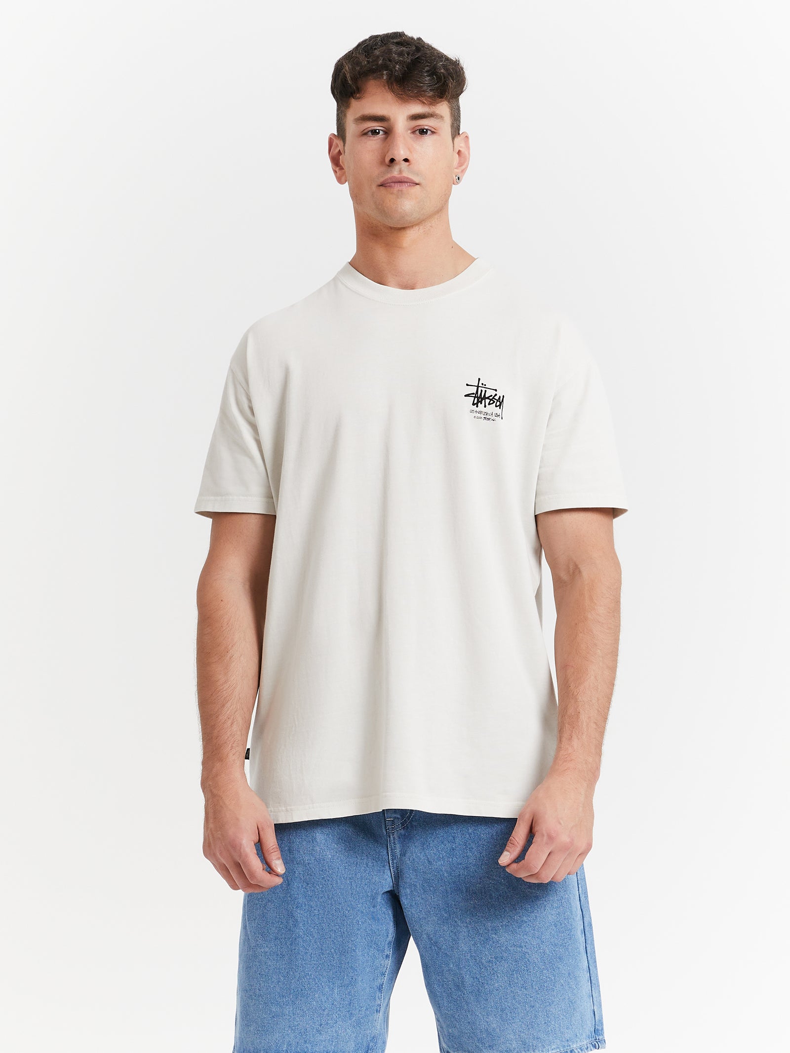 Dragon 50-50 Pigment Washed T-Shirt in Washed White