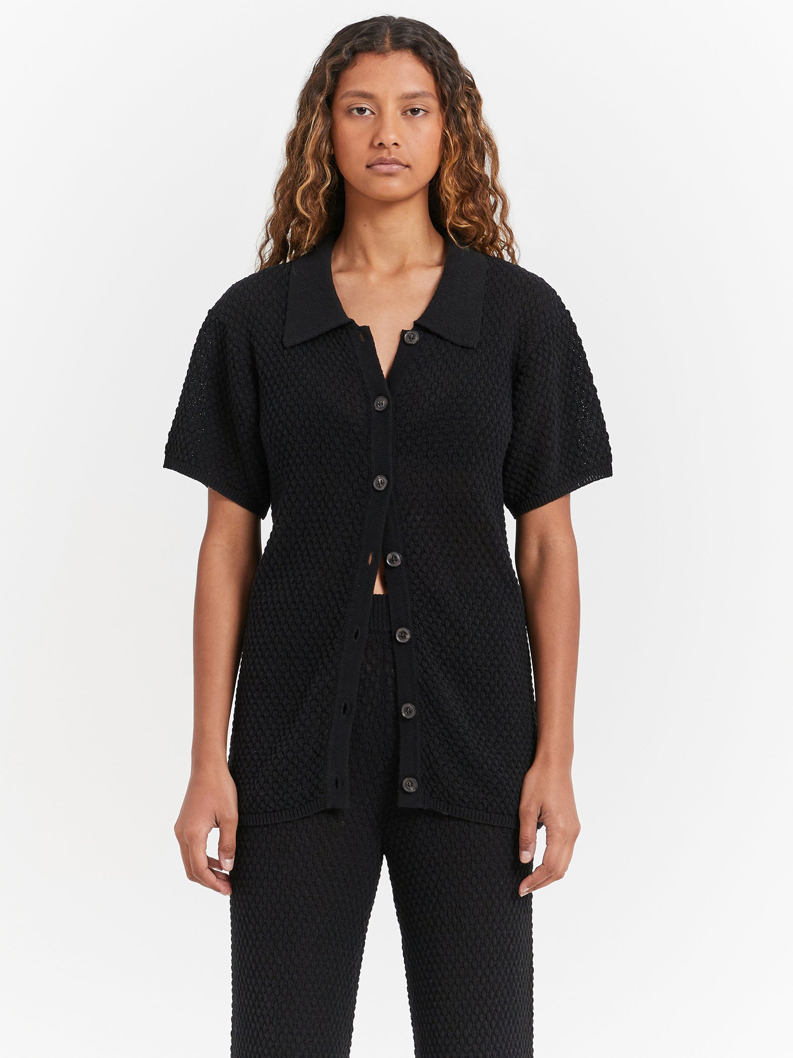 Joni Knit Shirt in Black