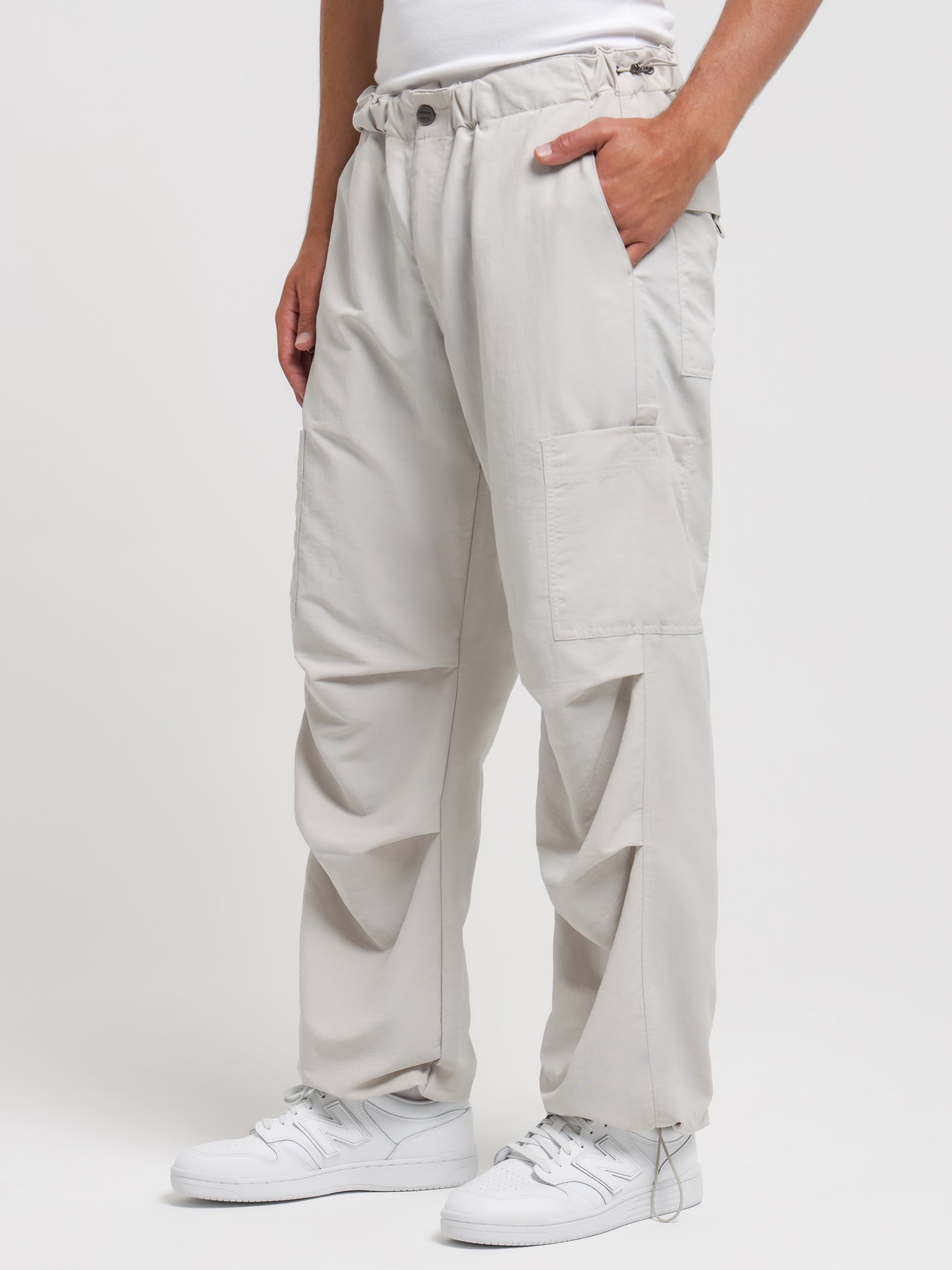 Conspiracy Parachute Pants in Ecru