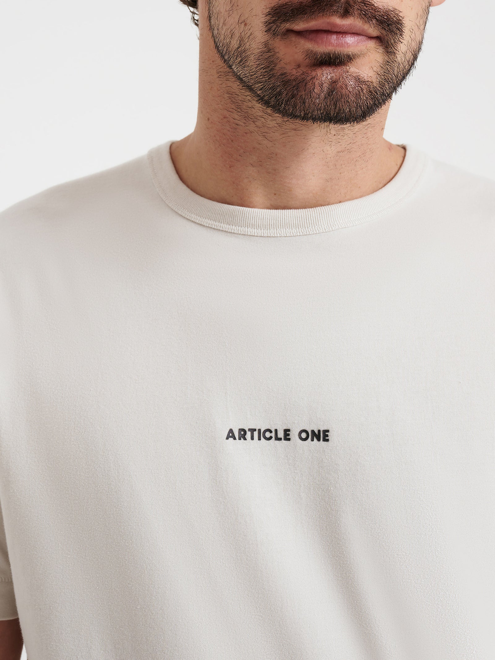 Minimal Logo T-Shirt in Ecru