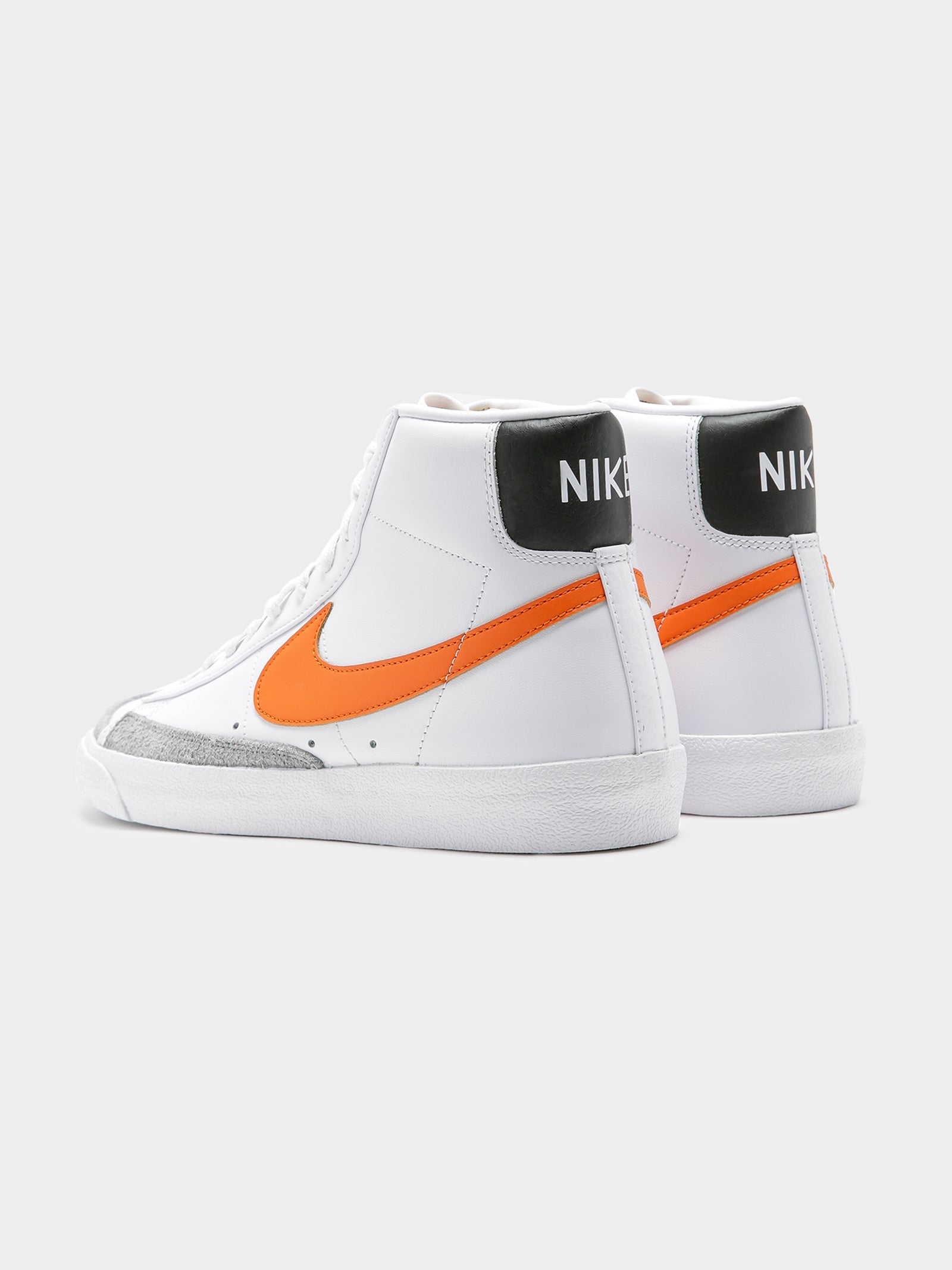 Mens Blazer Mid 77' Sneakers in White & Orange