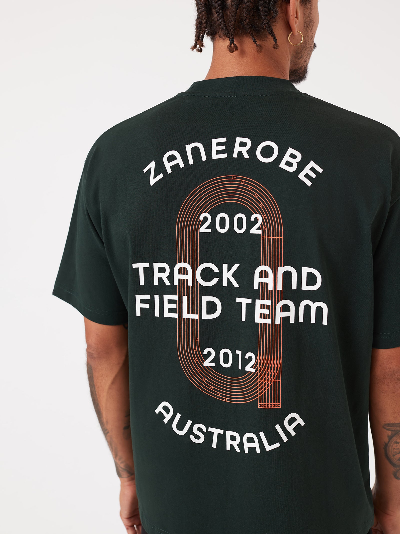 Track Team Box Crop Tee In Forest