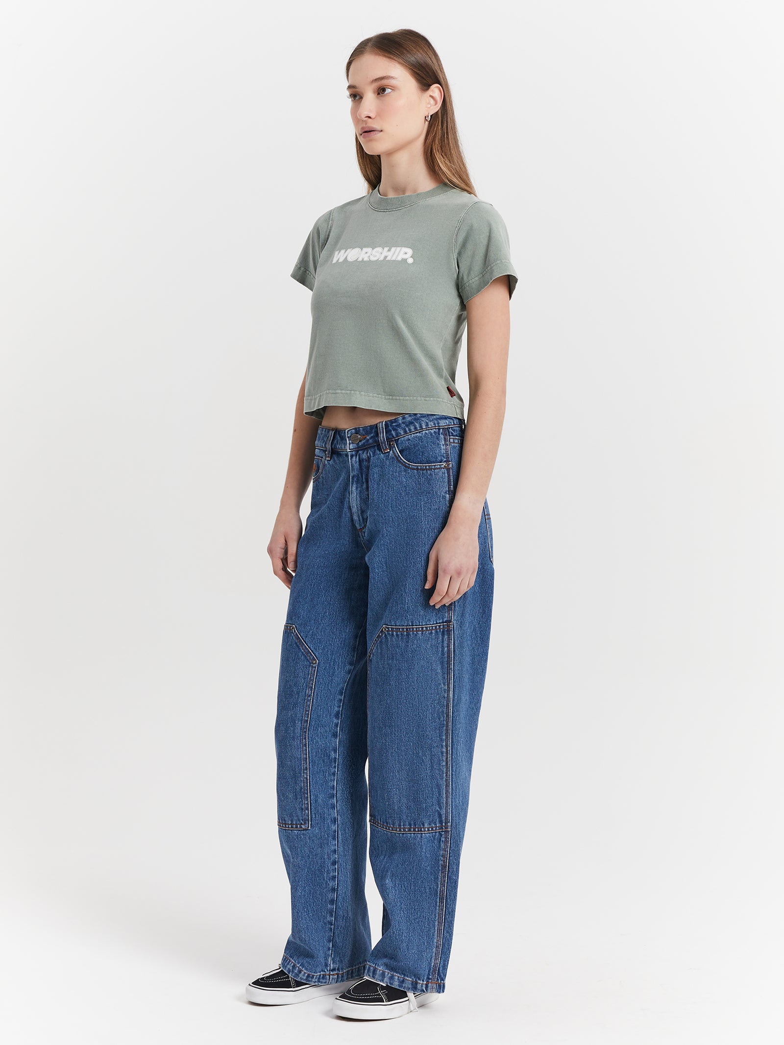 Core Boy Cropped T-Shirt in Spearmint Green